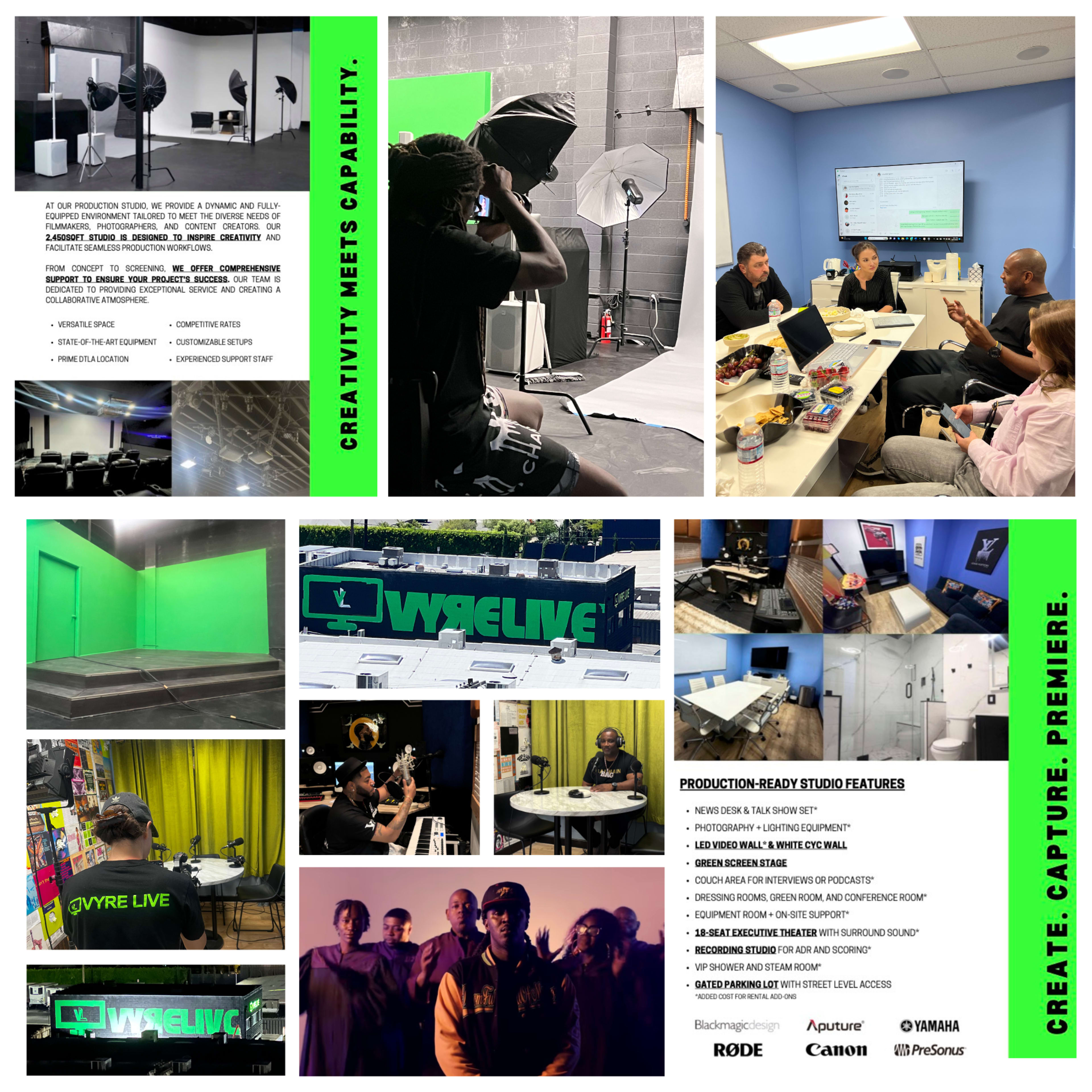 "Vyre Live Studios" Filming, Screening, ADR, Videos, Events, Podcasts, workspace, and Photography Image in Central LA, Los Angeles, CA