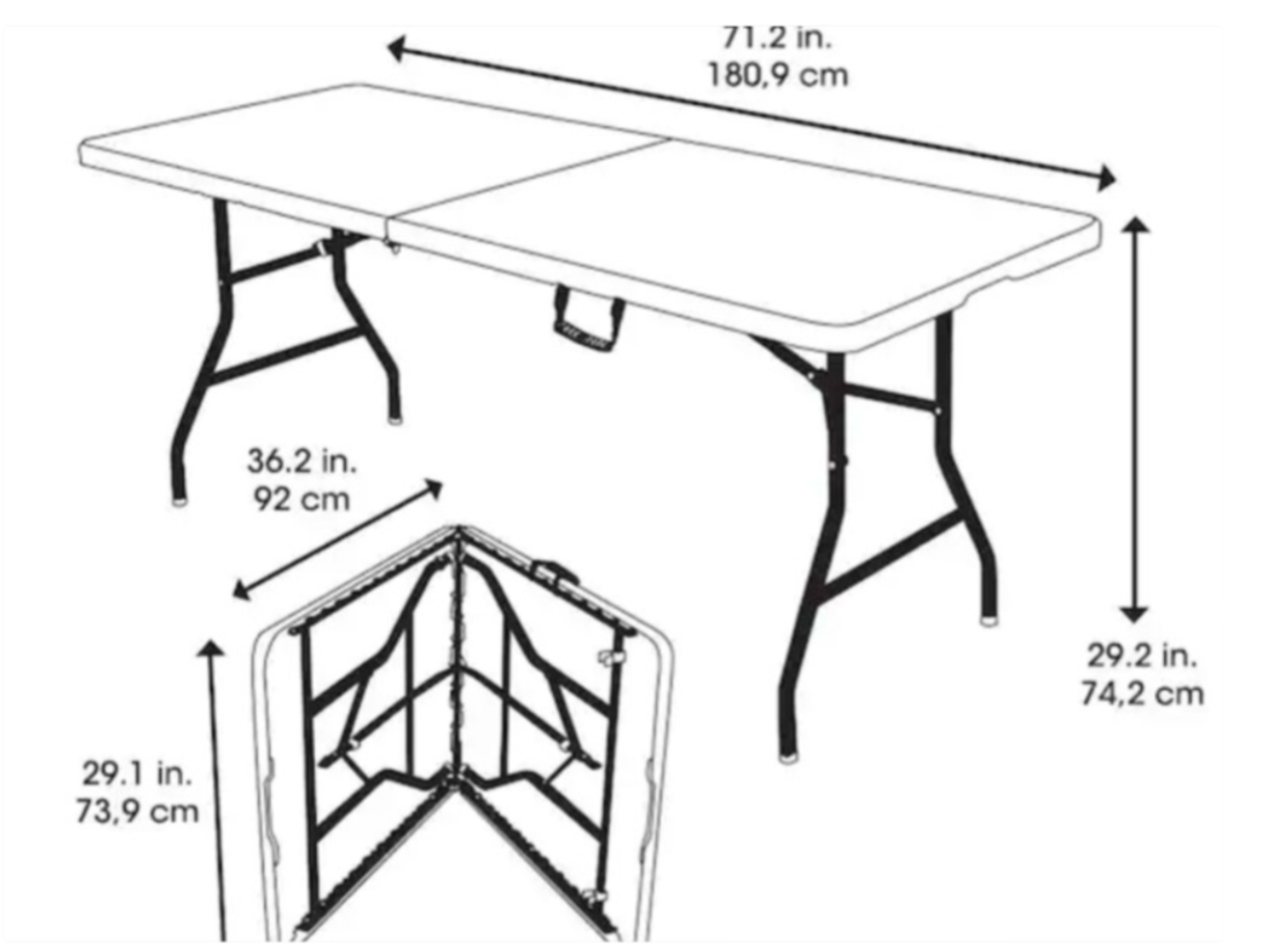6FT  folding table