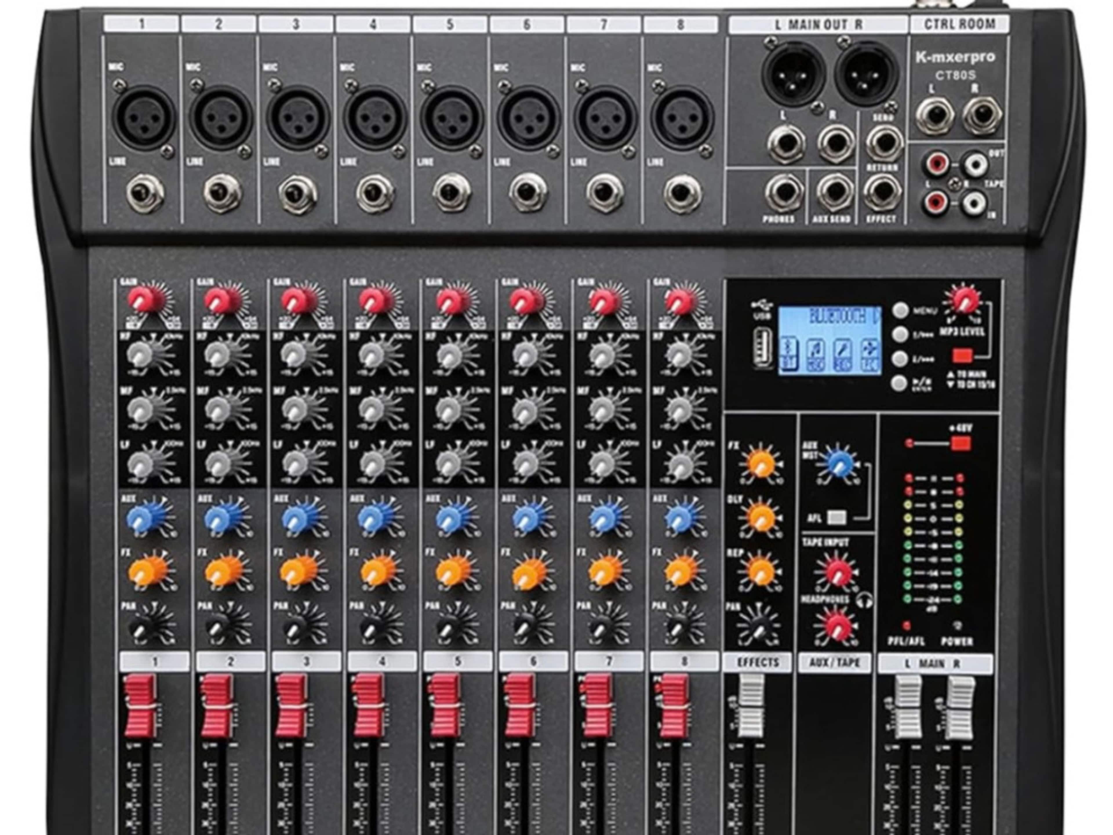 8 Channel Audio Mixer Console Sound Board