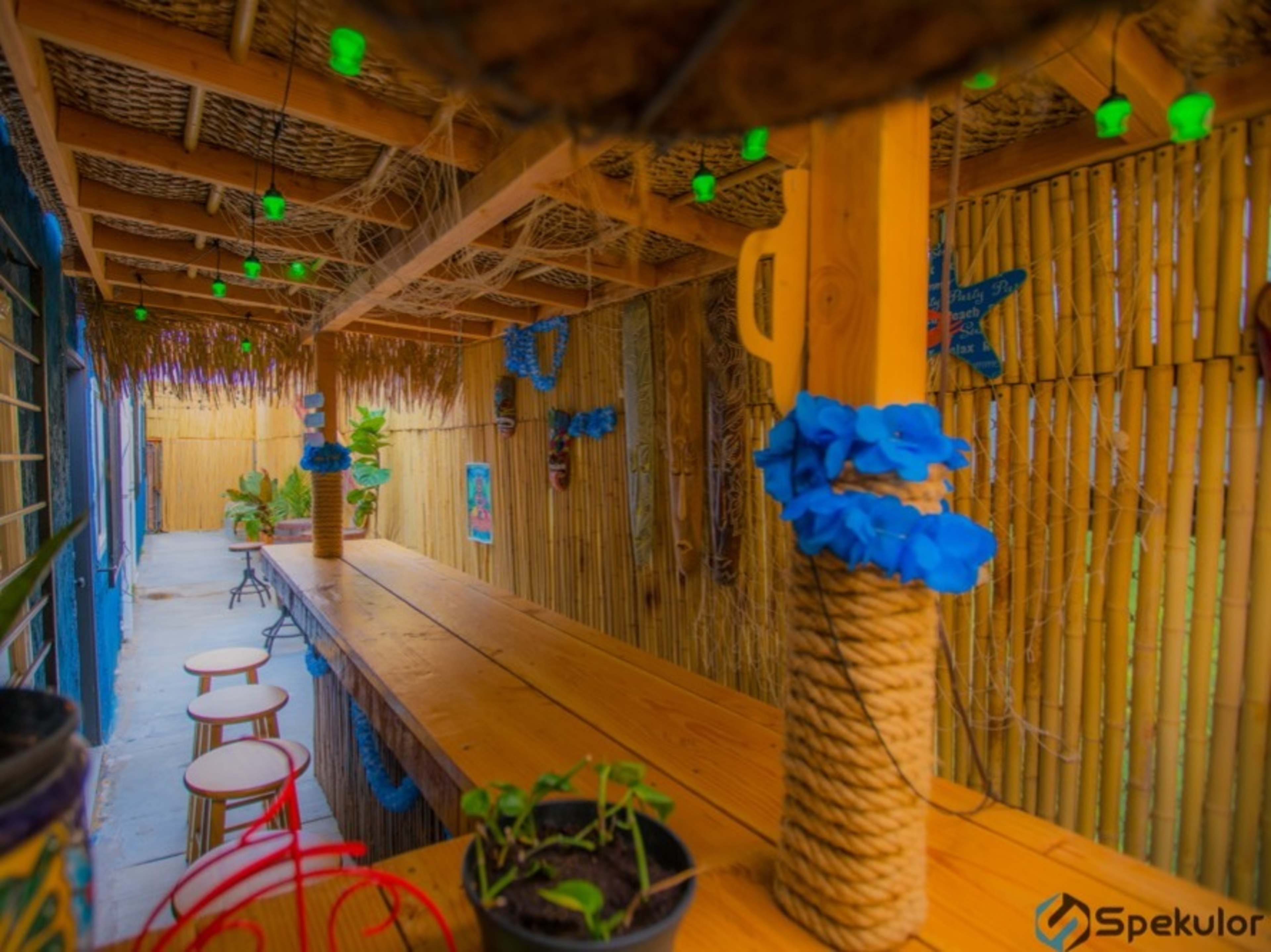Outdoor Hangout Bamboo Tiki Bar Beach Vibe