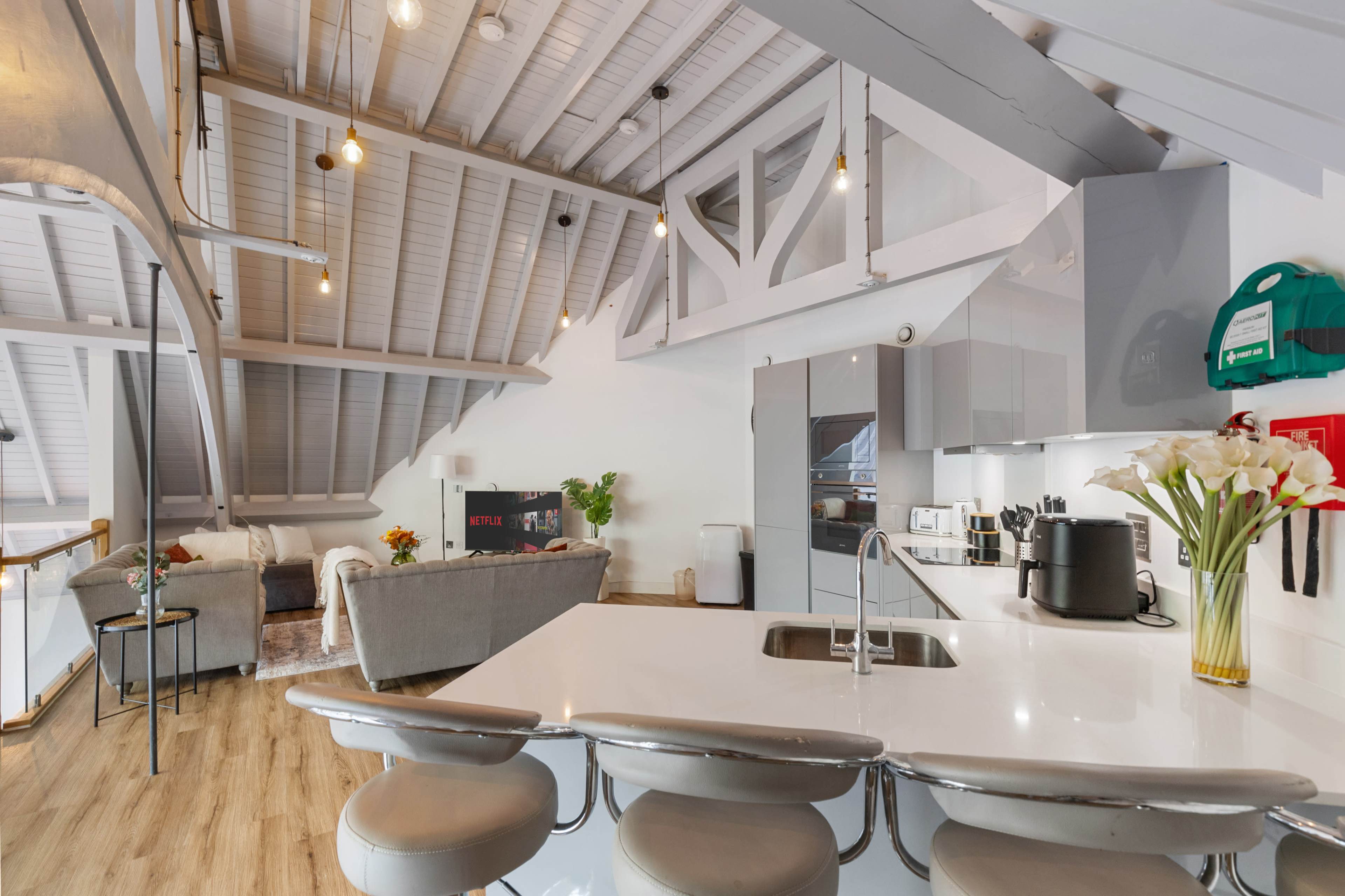 View of Houzz Tour: An Industrial Penthouse Apartment in a Converted Warehouse