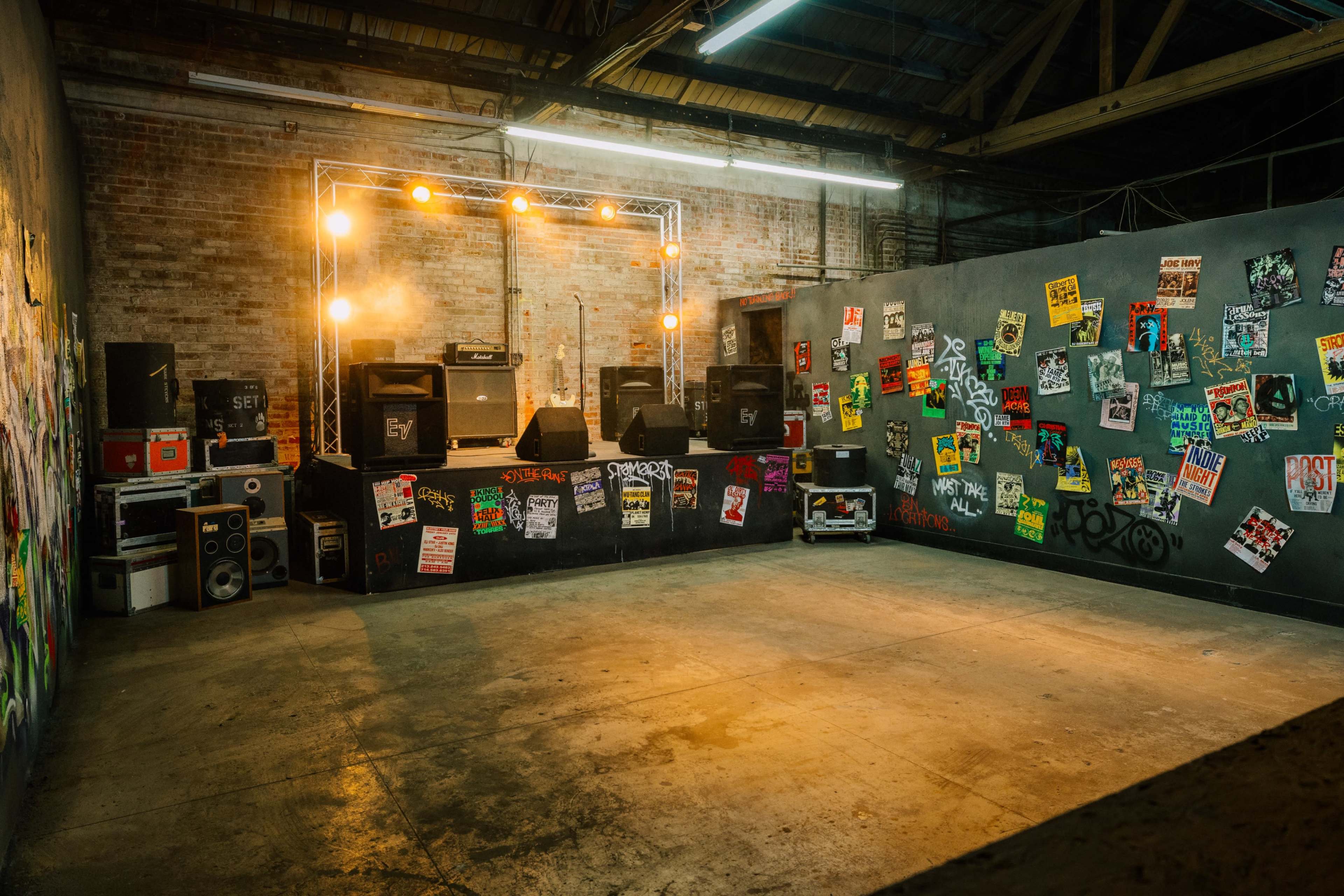 Warehouse Concert Venue + Greenroom & Grungy Bathroom Image in Vernon, Vernon, CA