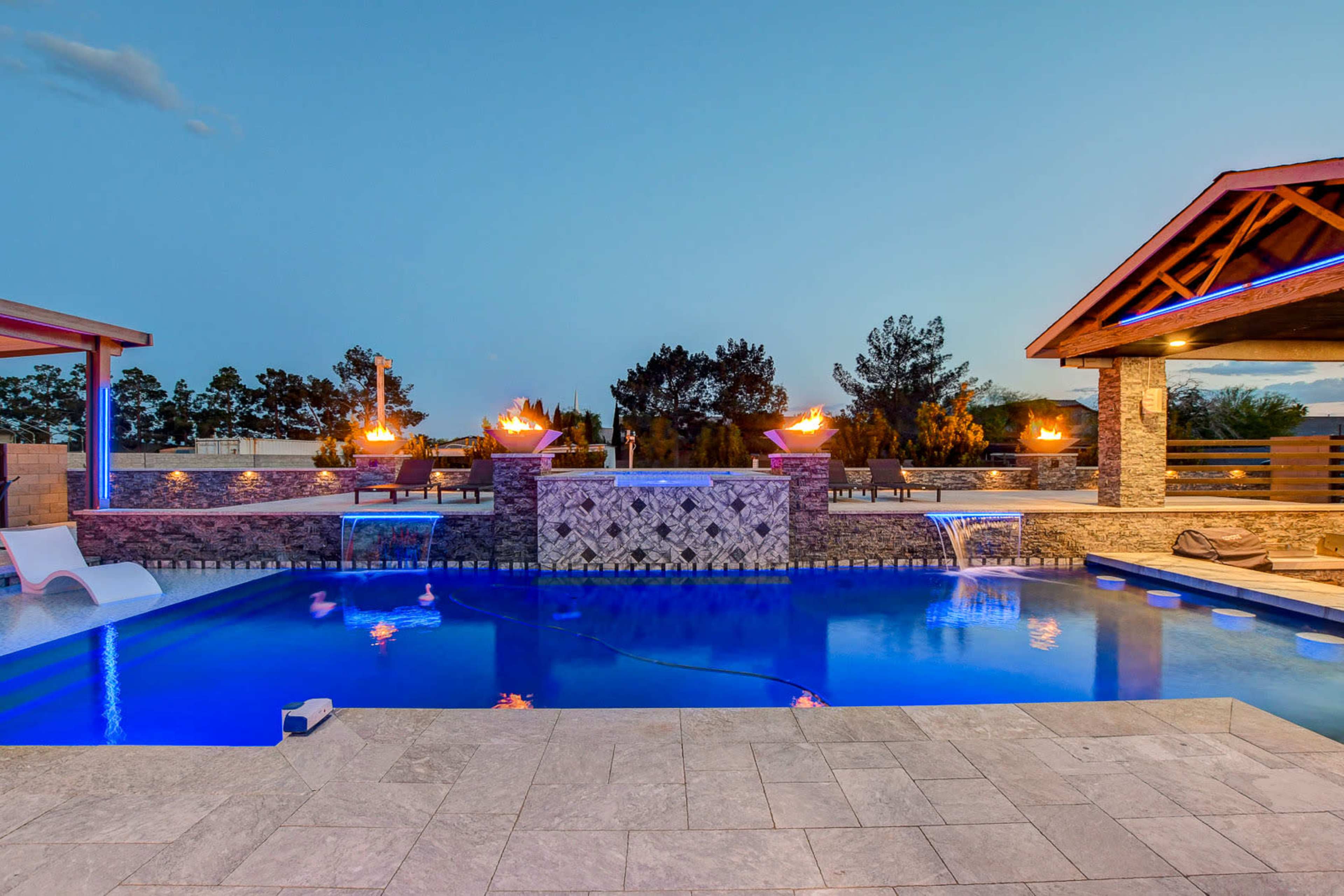 Huge Backyard with Pool, Spa and In-Ground BBQ Area Image in Tule Springs, Las Vegas, NV