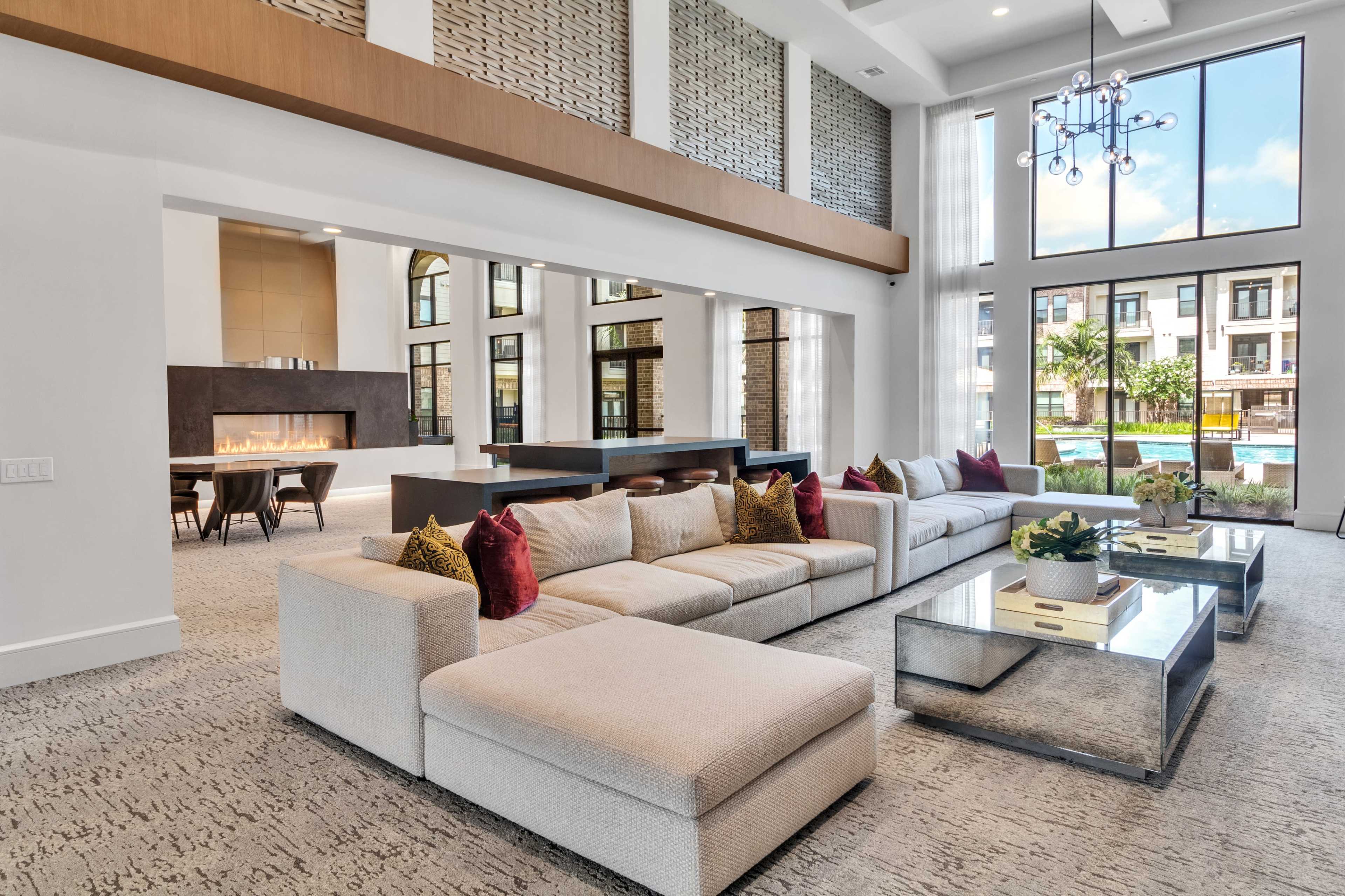 Spring, TX Luxury Social Lounge with Pool View Image in Grill and Fire Pit Area, Houston, TX