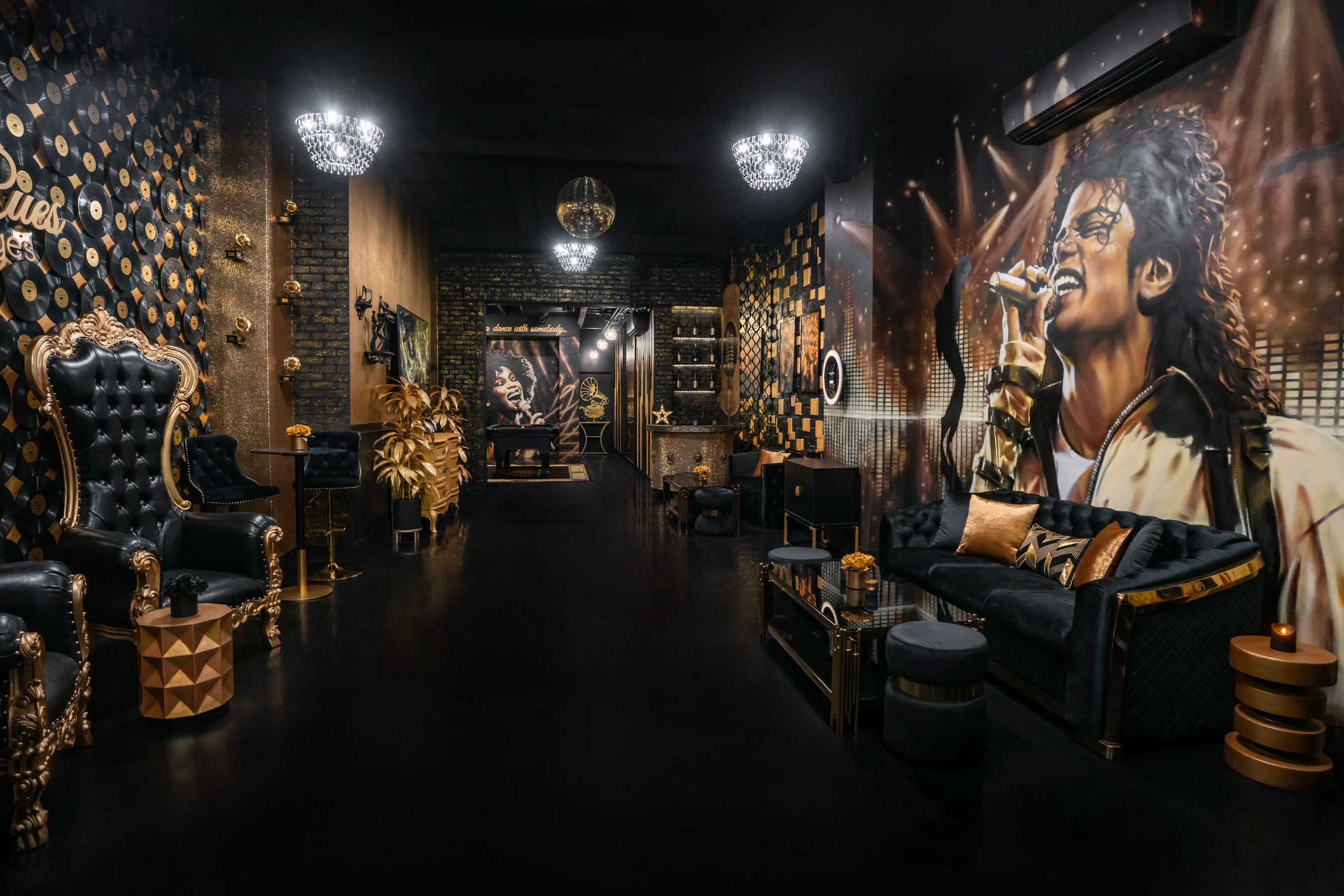 Golden Noir Music-Themed Private Lounge Image in East Williamsburg, Brooklyn, NY