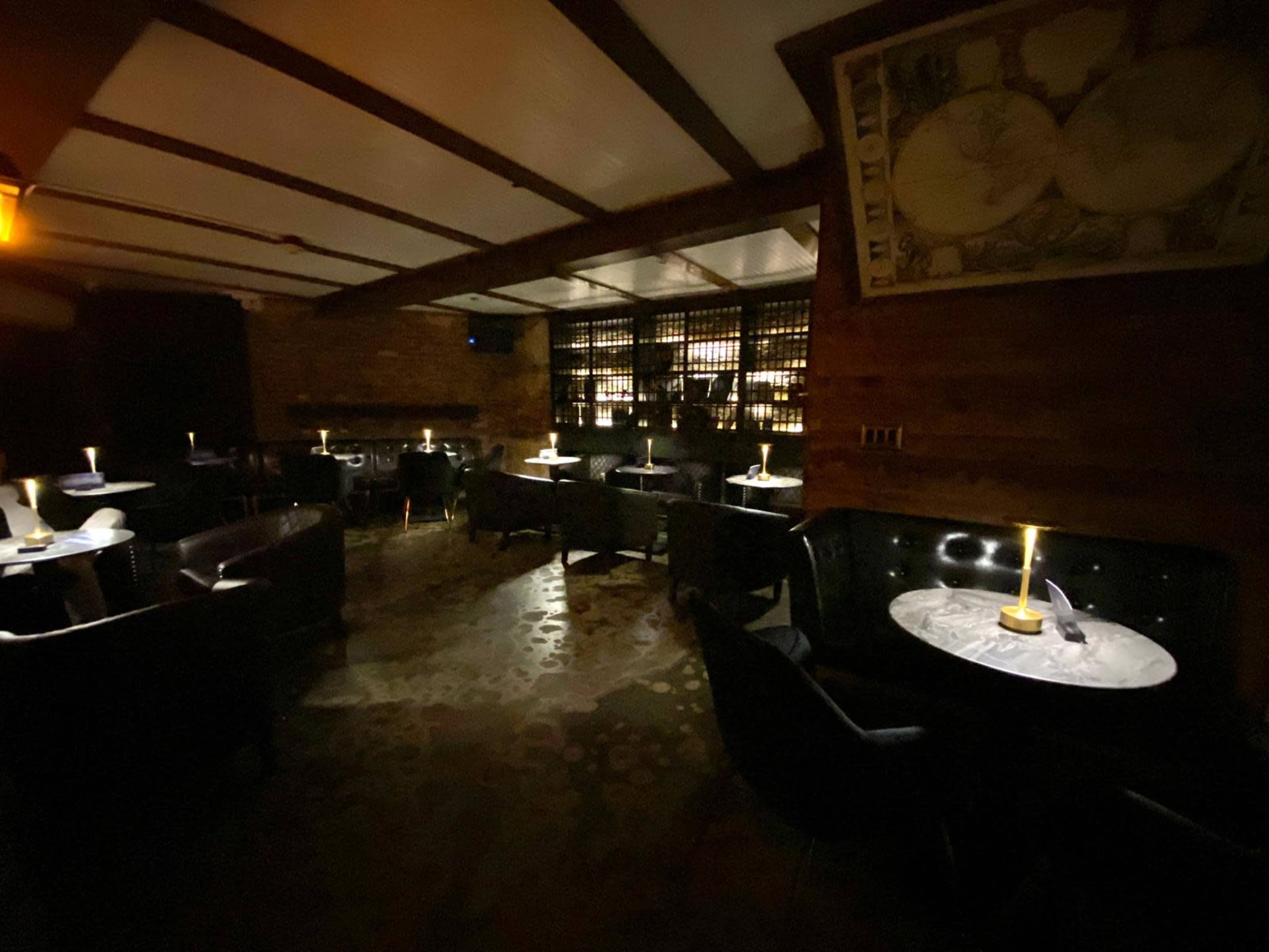 Intimate refined lounge with exposed brick in Park Slope Image in Park Slope, nyc, NY