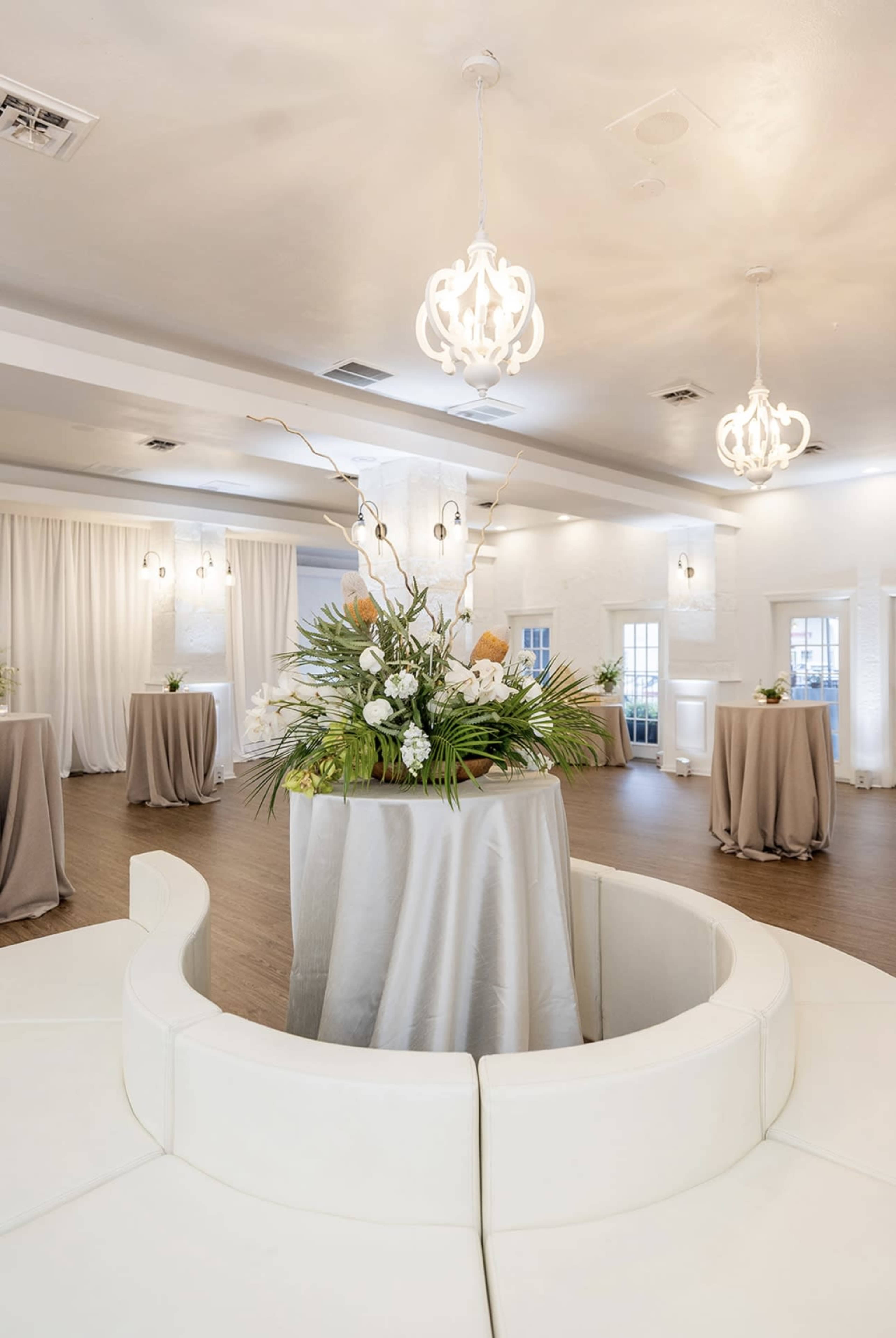 Swanky black and white themed venue with light oak flooring Image in North Virginia Beach, Virginia Beach, VA