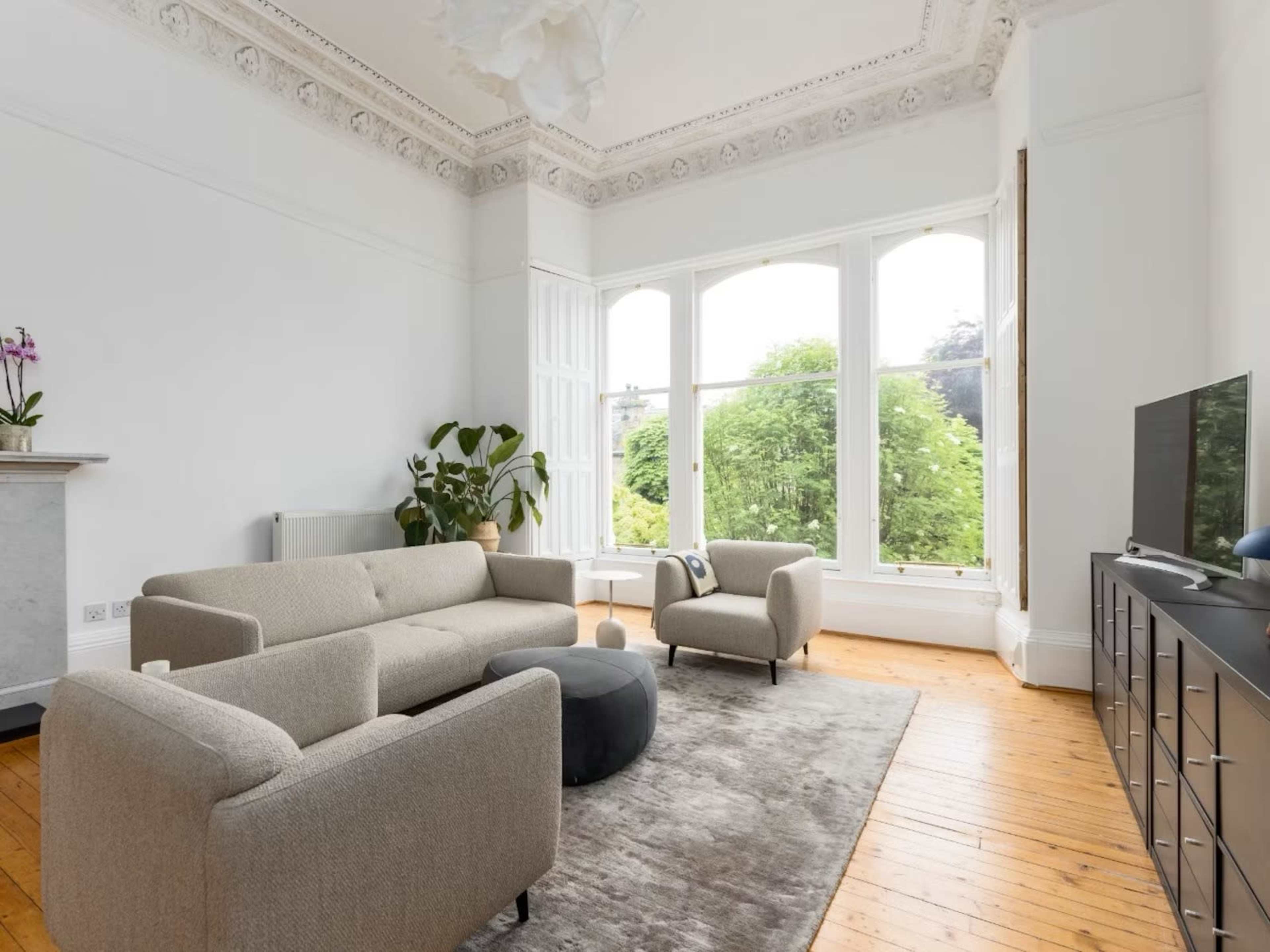 Gorgeous Victorian Living Room with Marble Fireplace Image in Edinburgh, Edinburgh, SCT