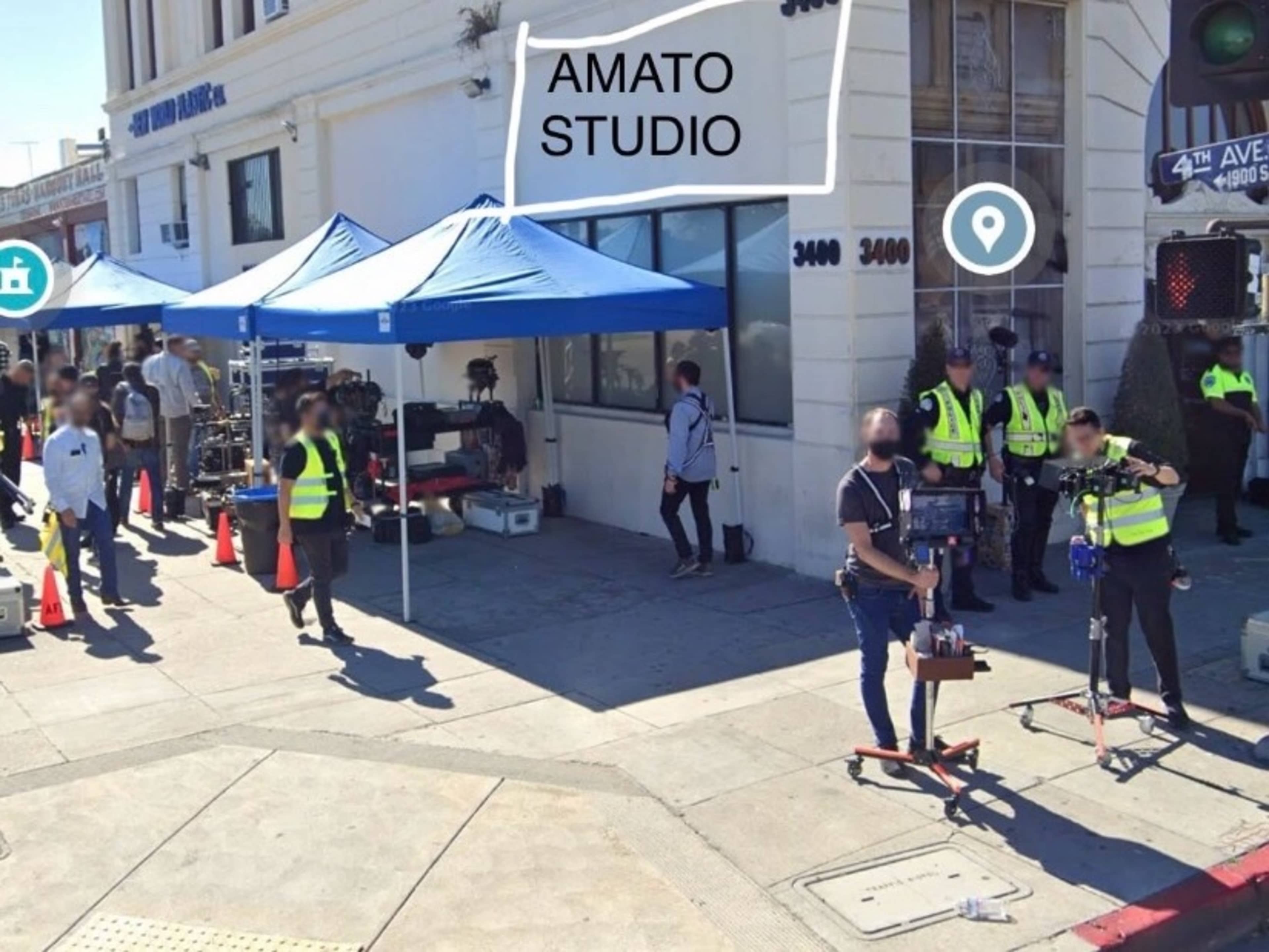 Outdoor area for food trucks, outdoor vendors, etc