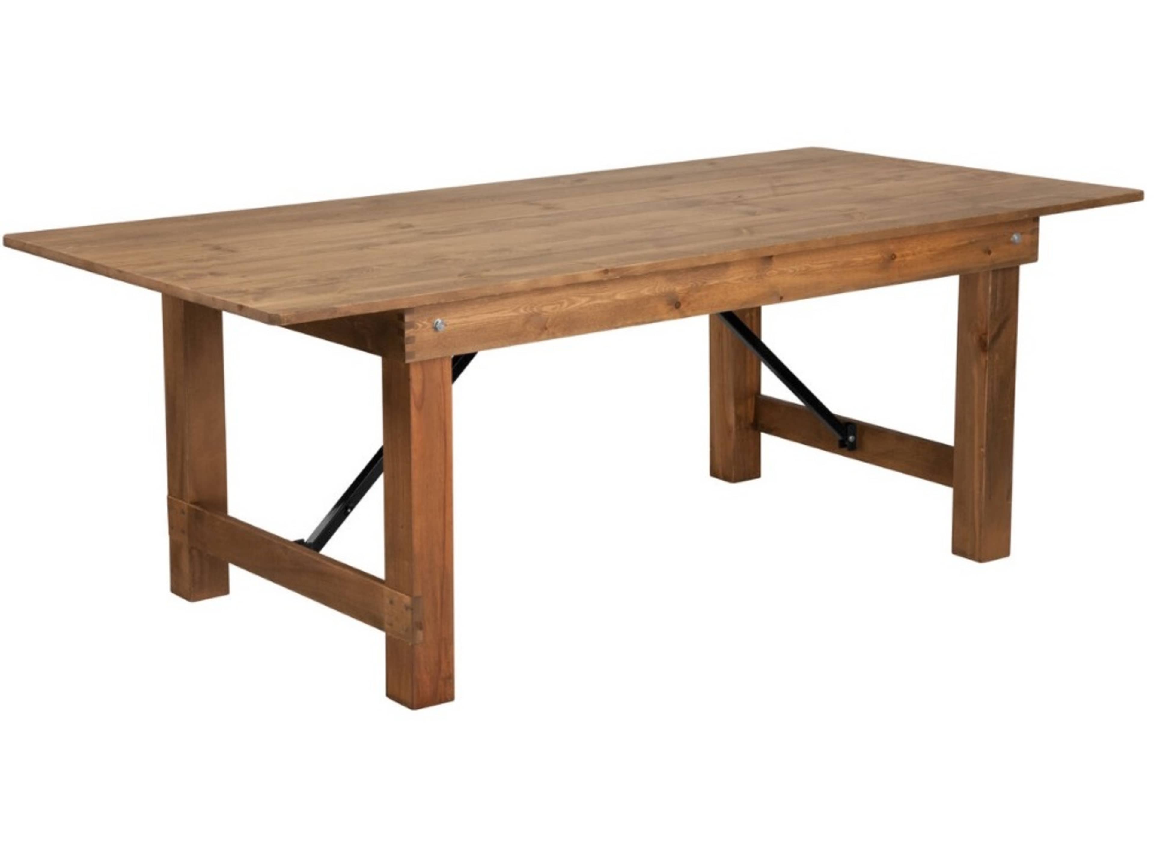 8ft Wooden Farm Table