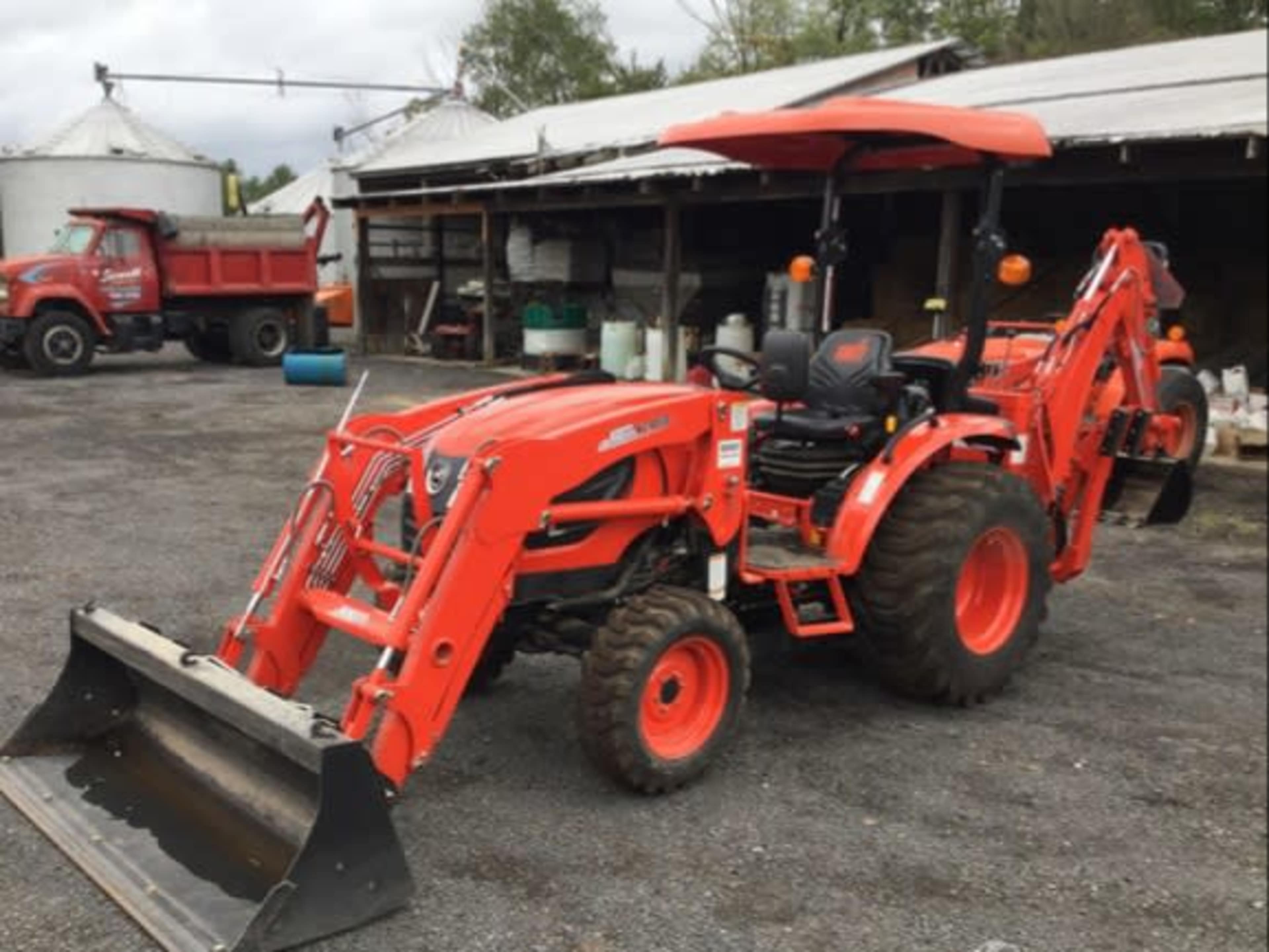 A farm tractor