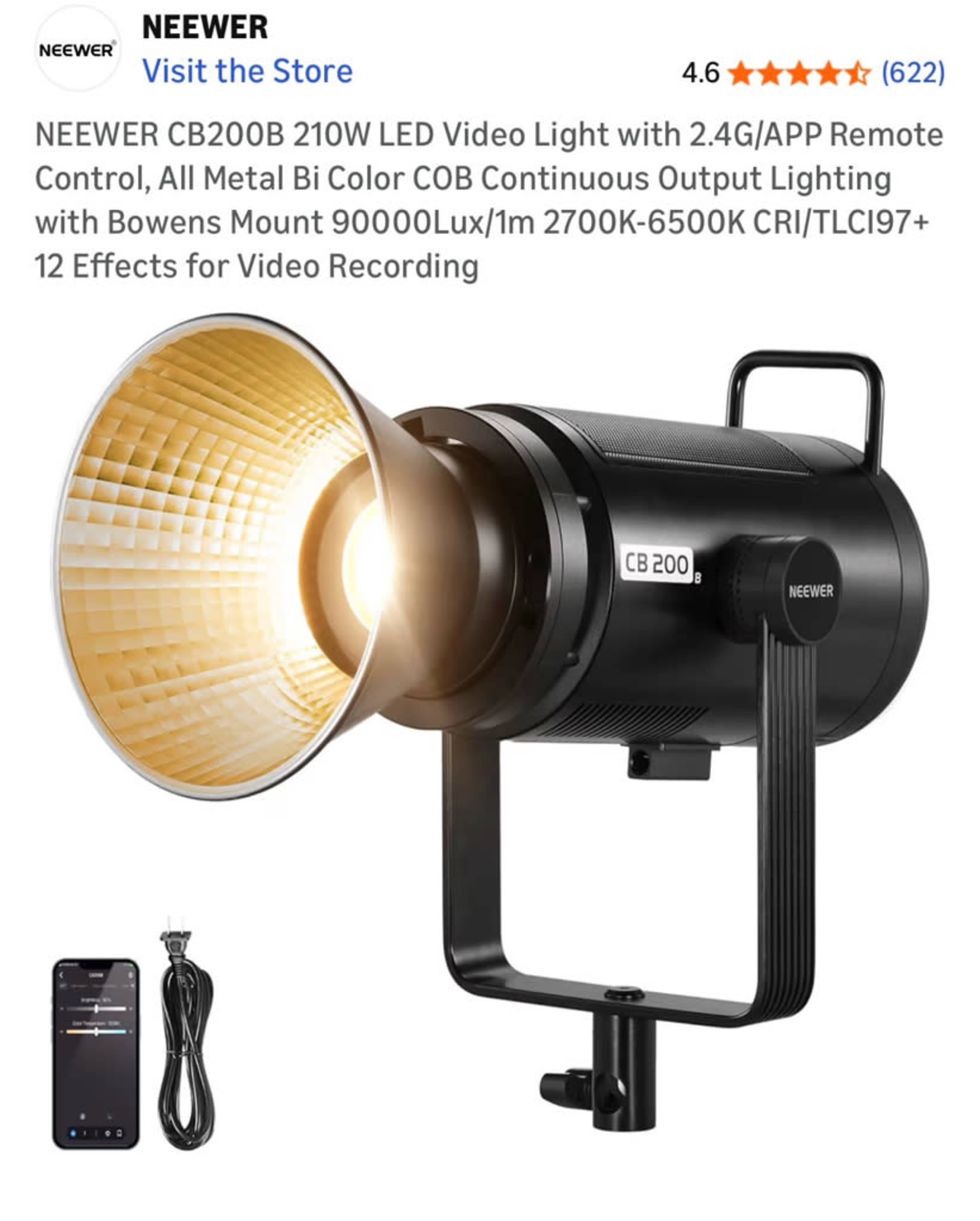 NEEWER CB200B 210W LED Video Light