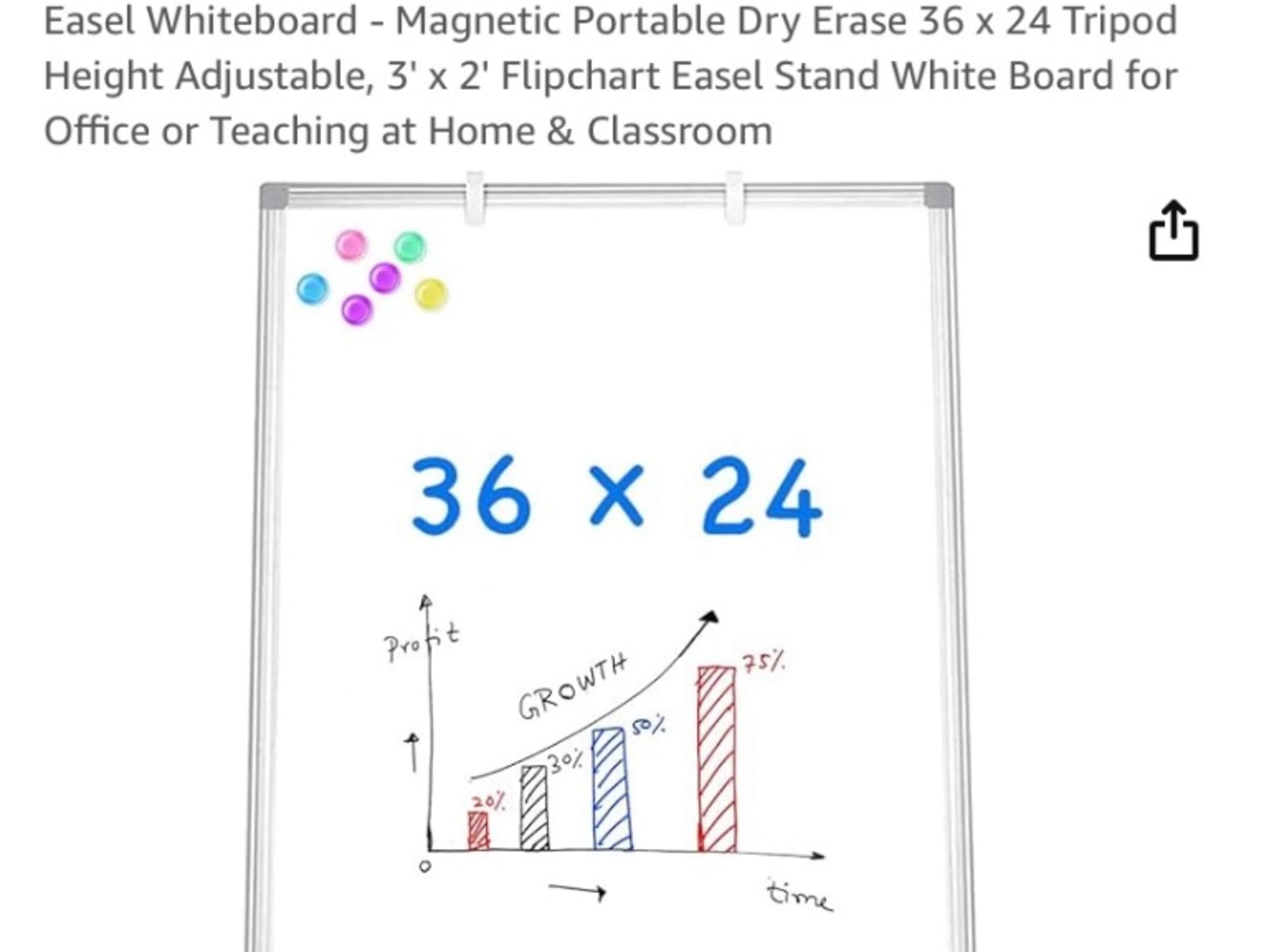 36 x 24 Whiteboard on tripod 