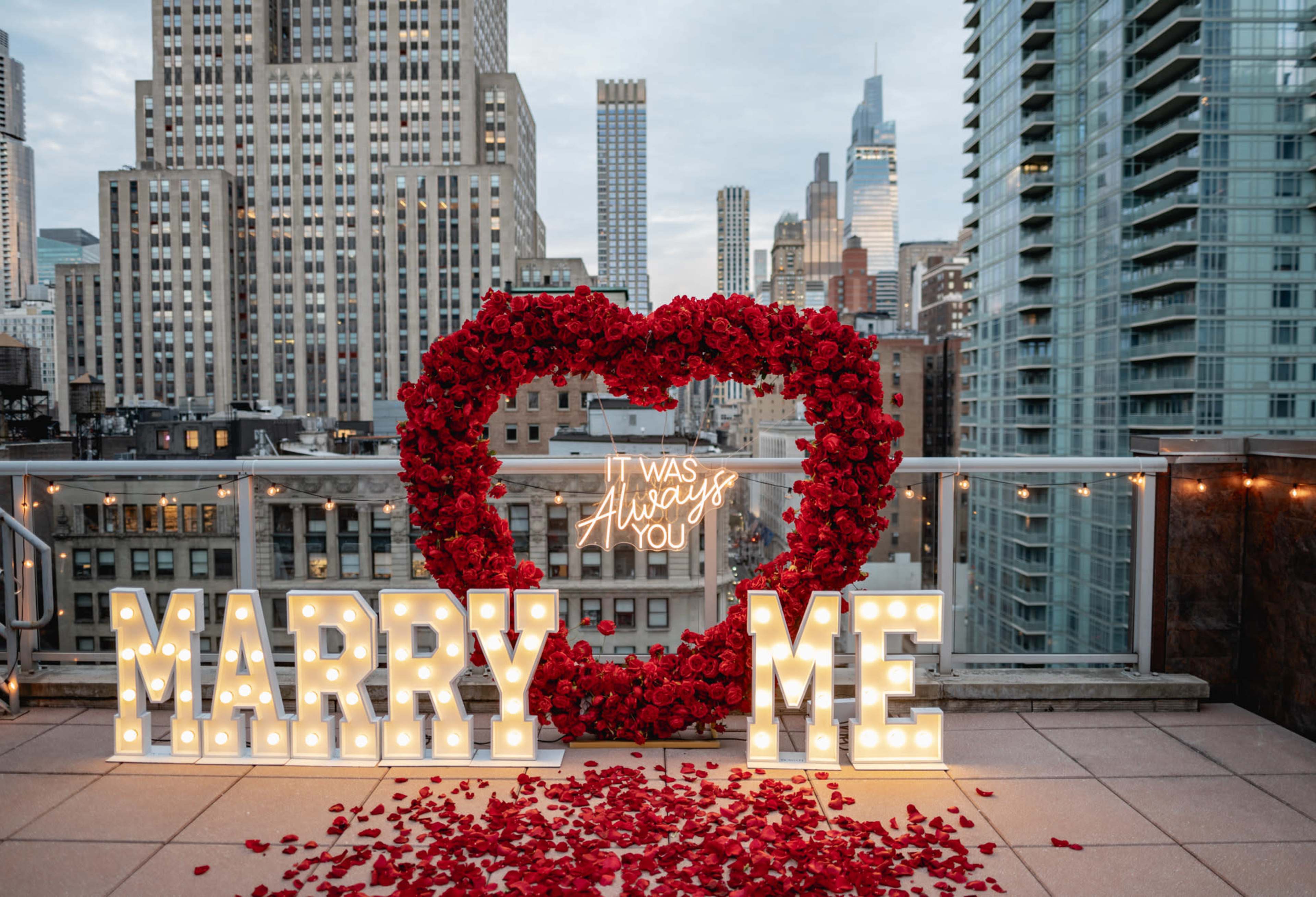 Iconic Empire State view rooftop for marriage proposals Image in Midtown Manhattan, NY, NY