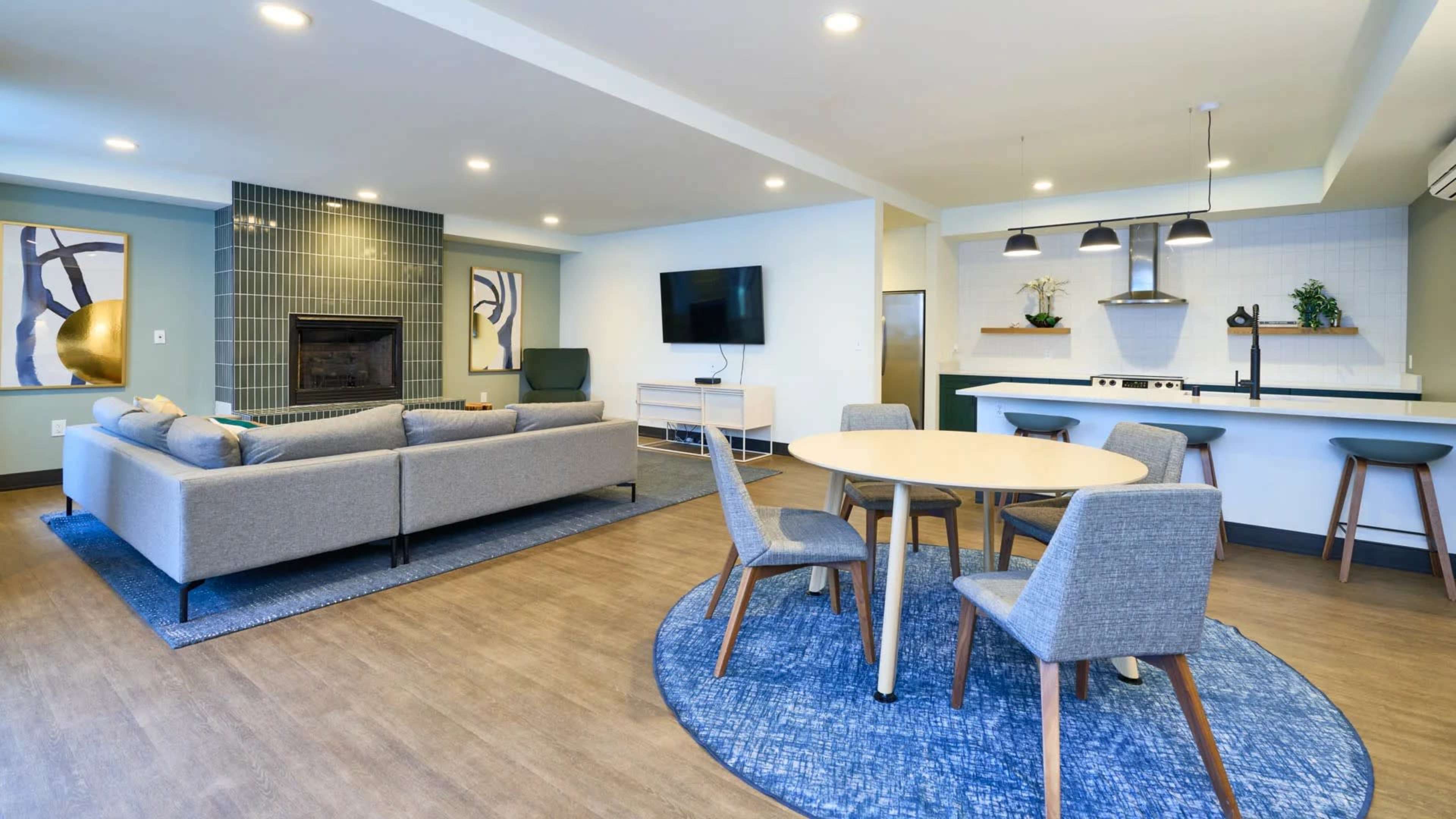 Cozy Lounge-Style Clubhouse with Kitchen & Restroom Image in Downtown, Redmond, WA