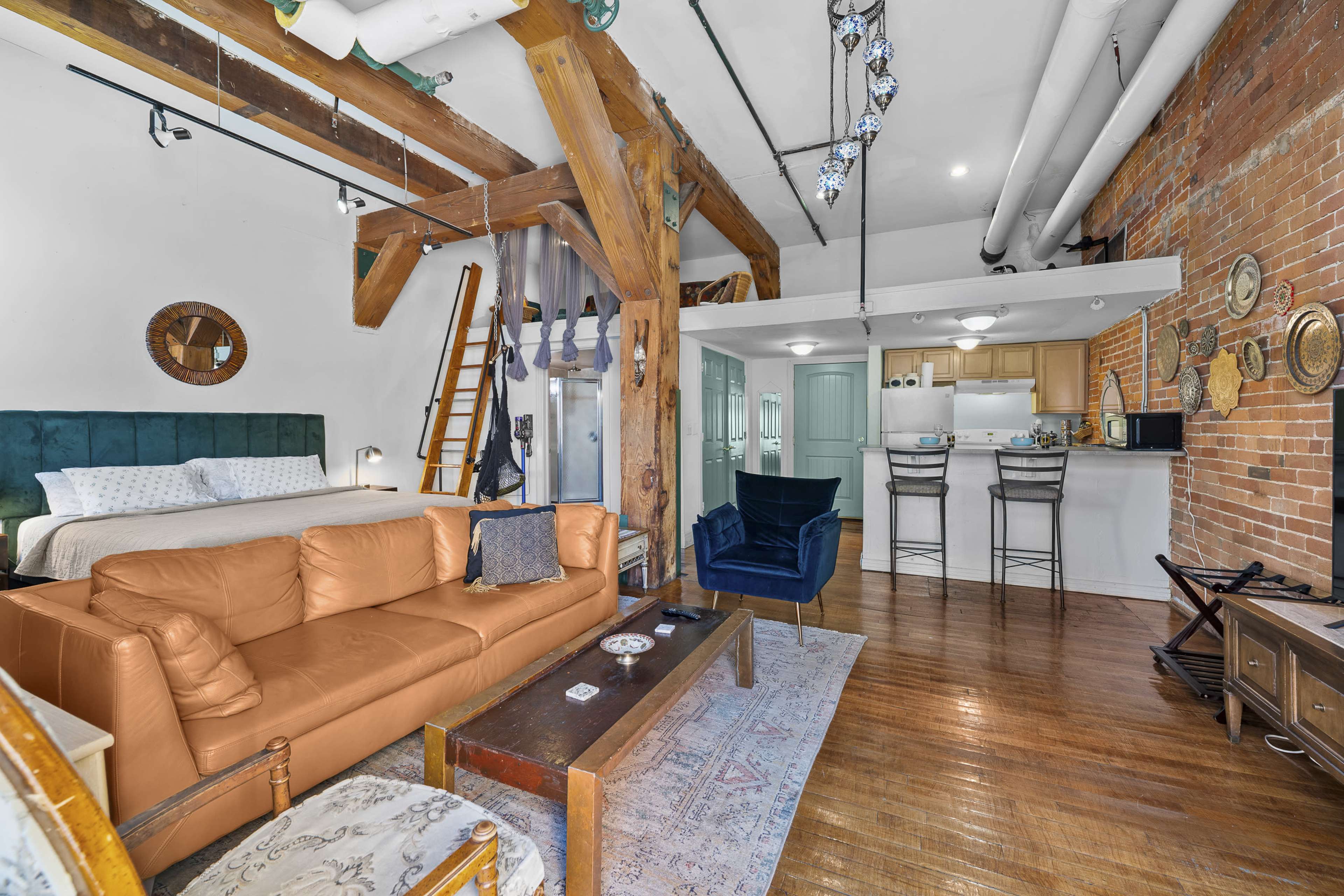 Bohemian Loft with folk art decor Image in Russell Industrial, Detroit, MI