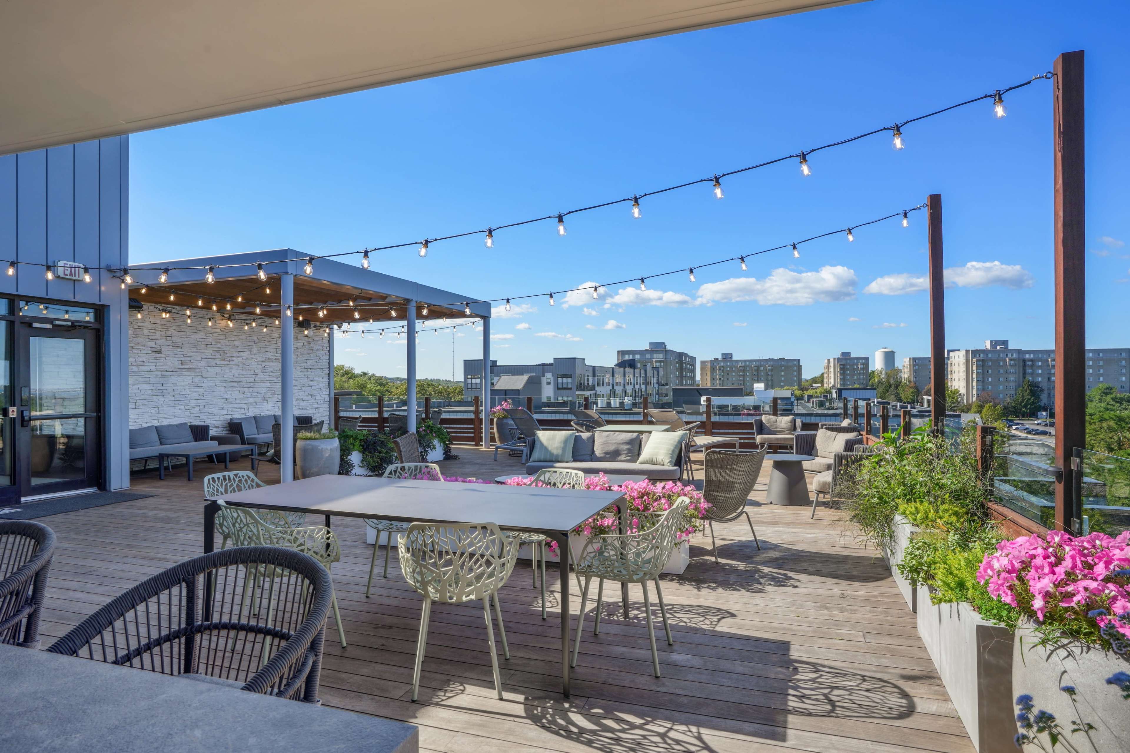 Rooftop Lounge with views of the Boston skyline and Quincy harbor Image in Quincy, Quincy, MA