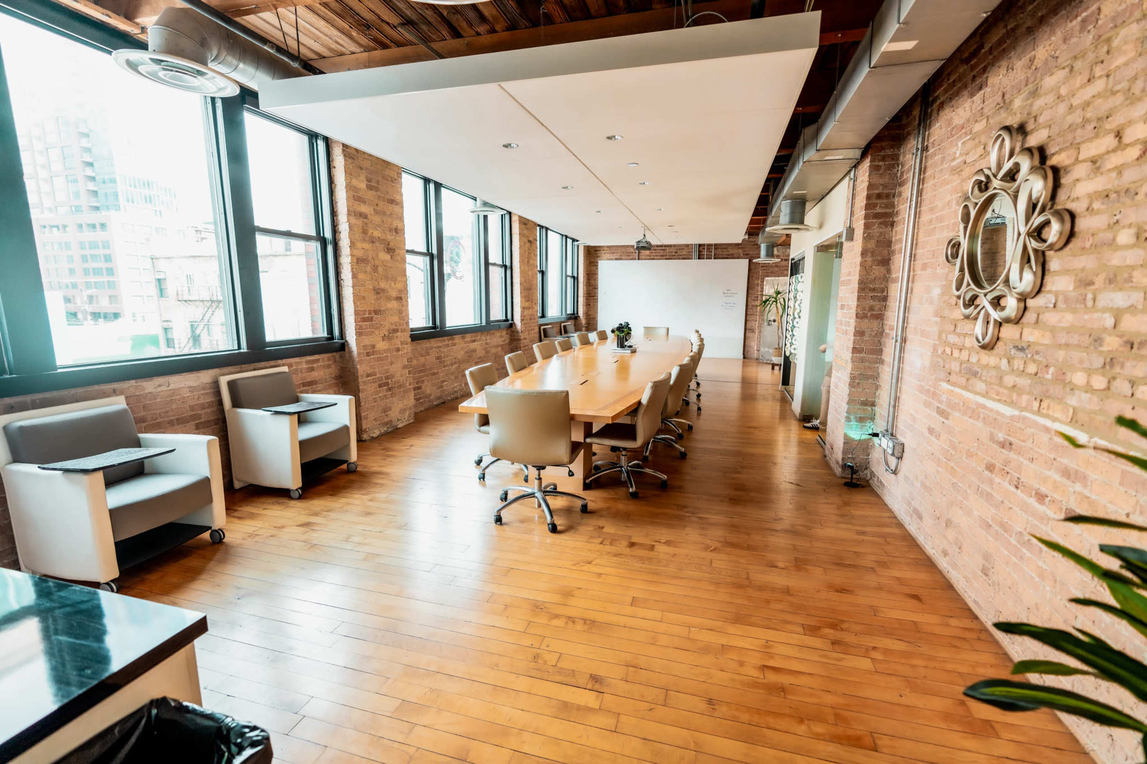 Sunlit Exposed Brick Meeting & Conference Room for 20+ in the Heart of River North Image in Near North Side, Chicago, IL