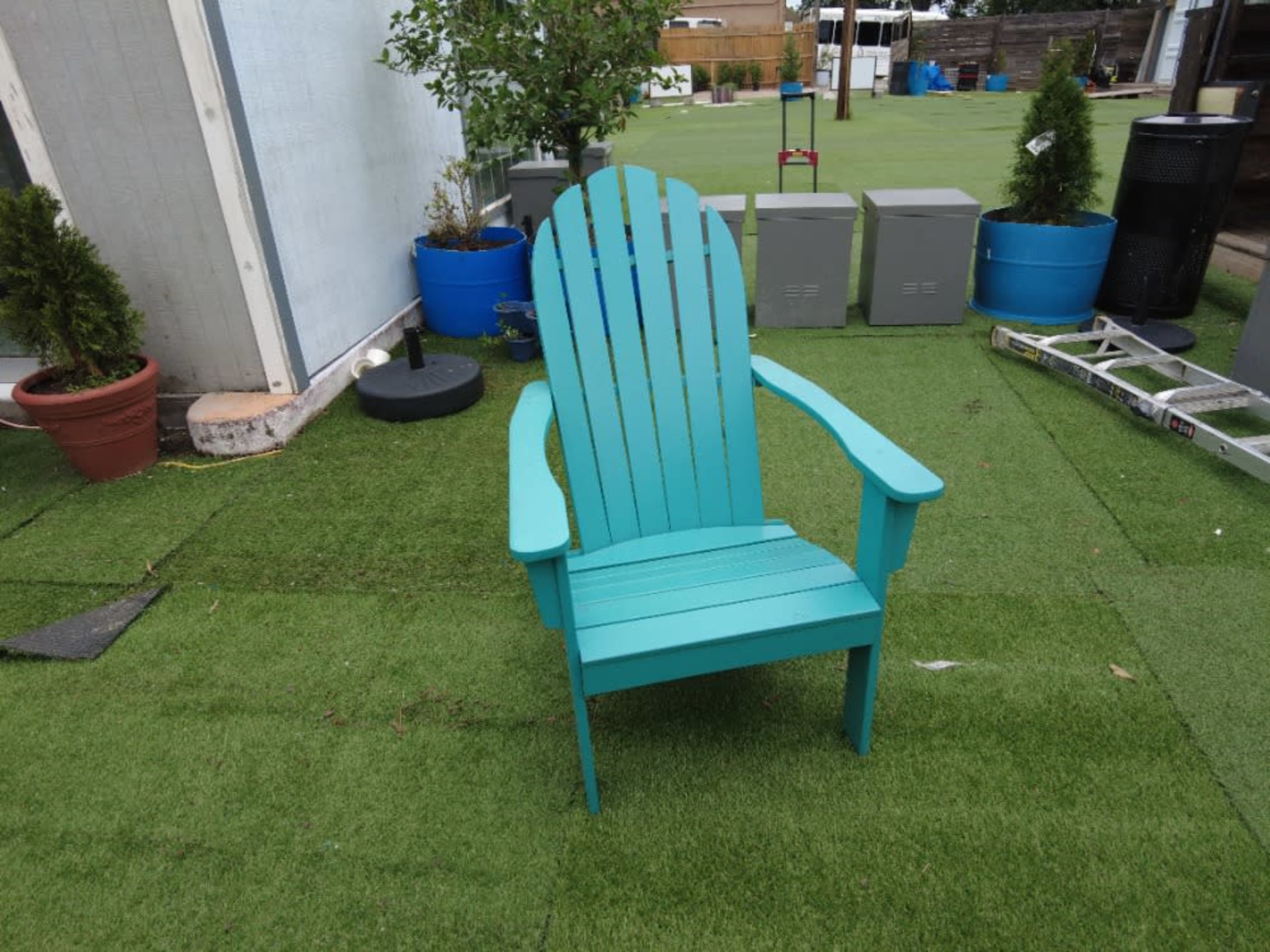 Teal Wooden Adirondack chair 