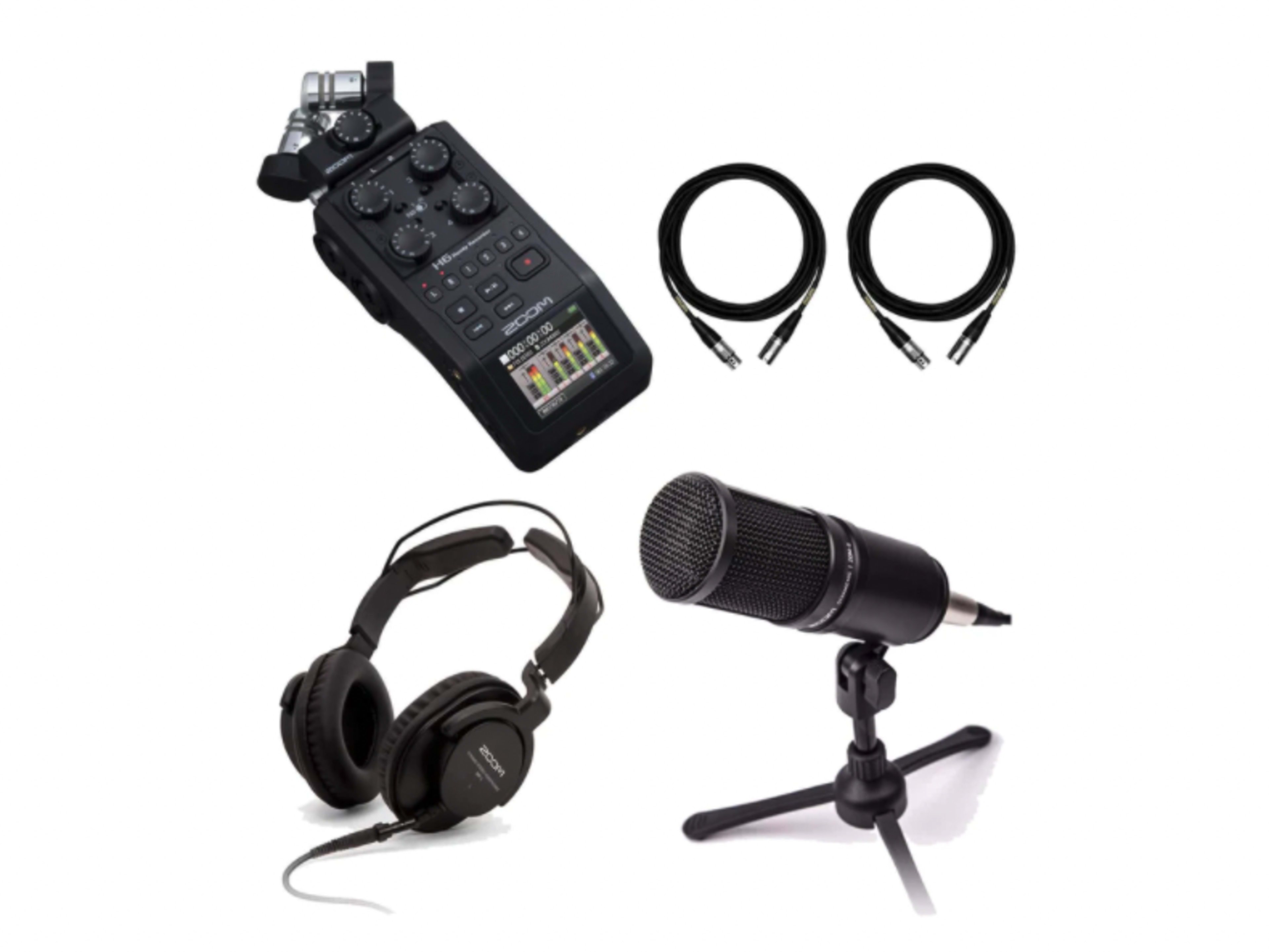 2x Microphones + Zoom H6 Audio Recorder