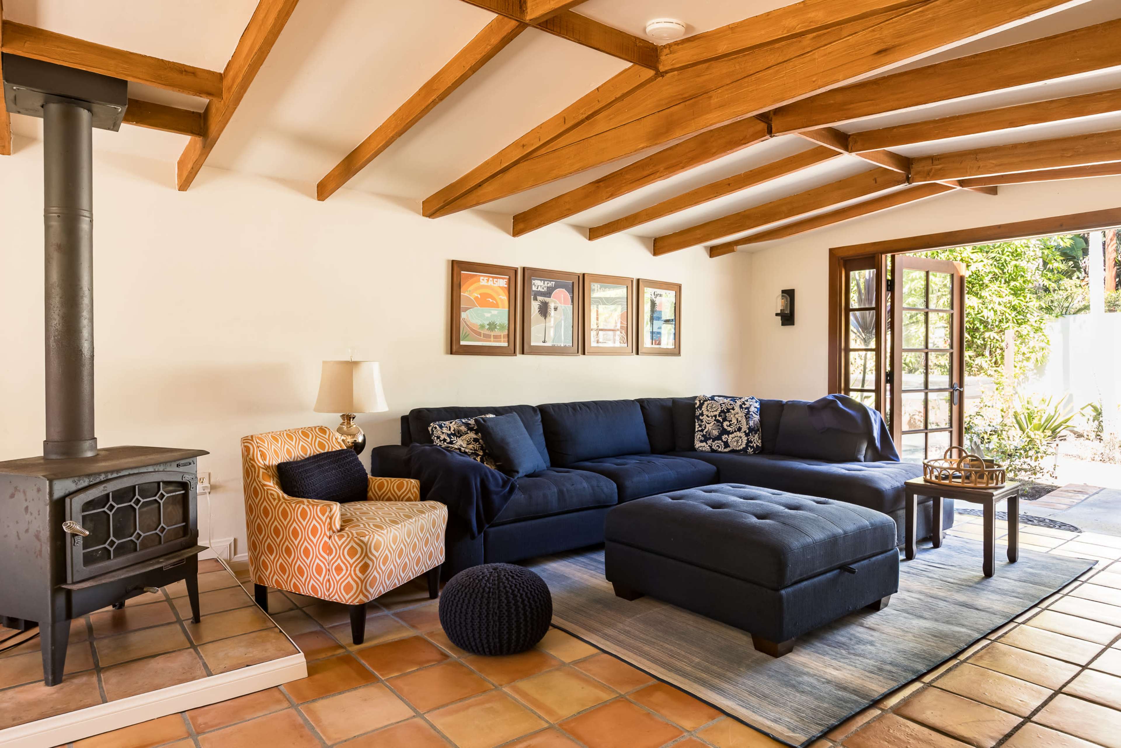 Mexican resort-style patio courtyard with attached casita Image in Leucadia, Encinitas, CA
