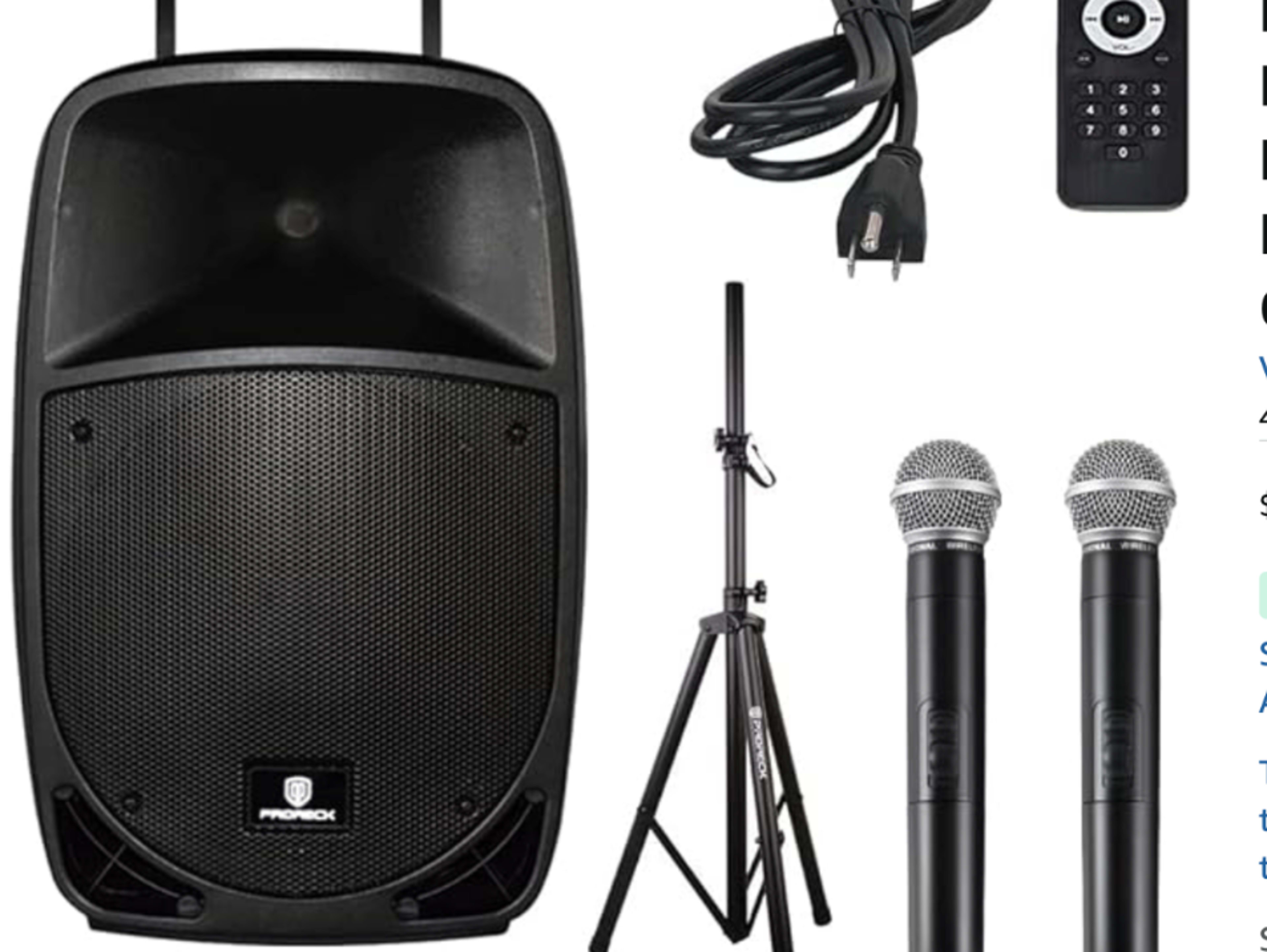  500 Watt Powered Dj/PA Speaker with 2 mics