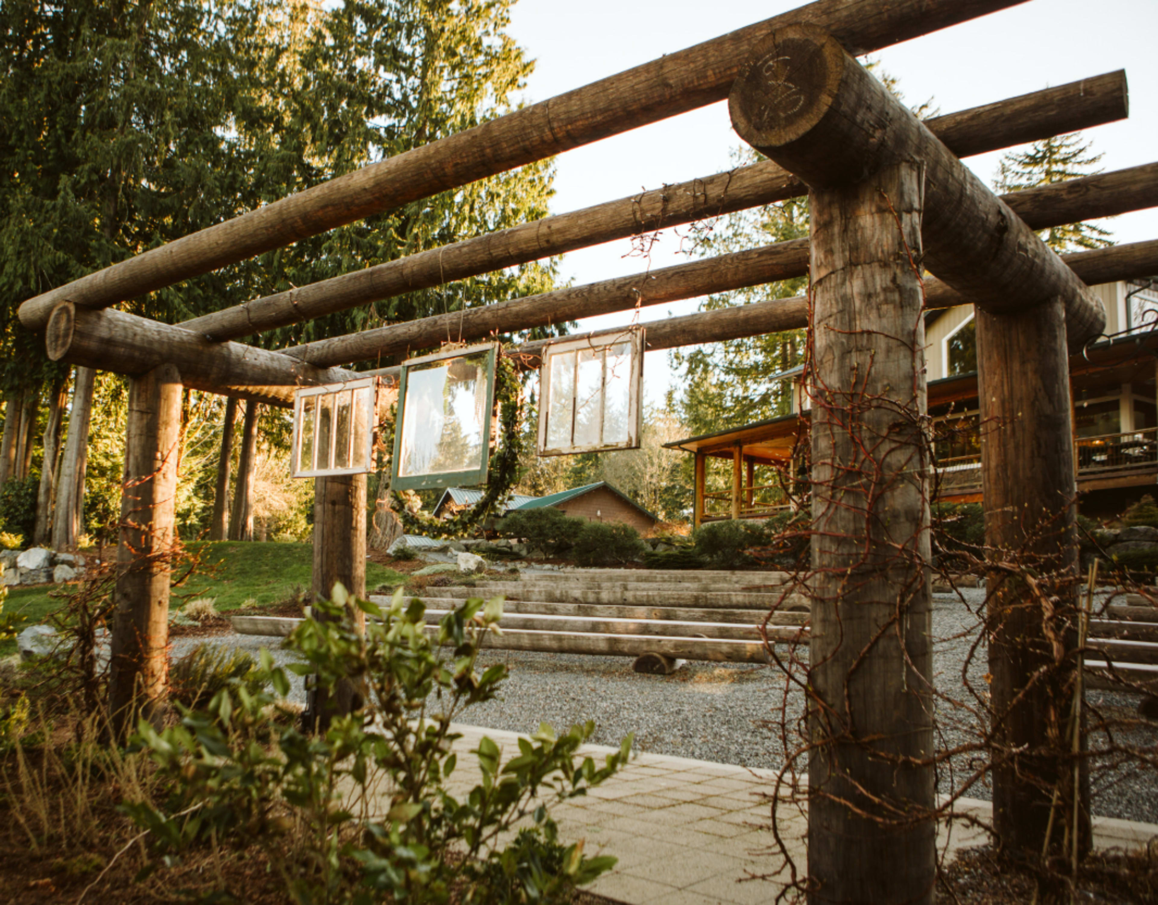 Lodge, woods, mountains, gardens Image in , snohomishh, WA