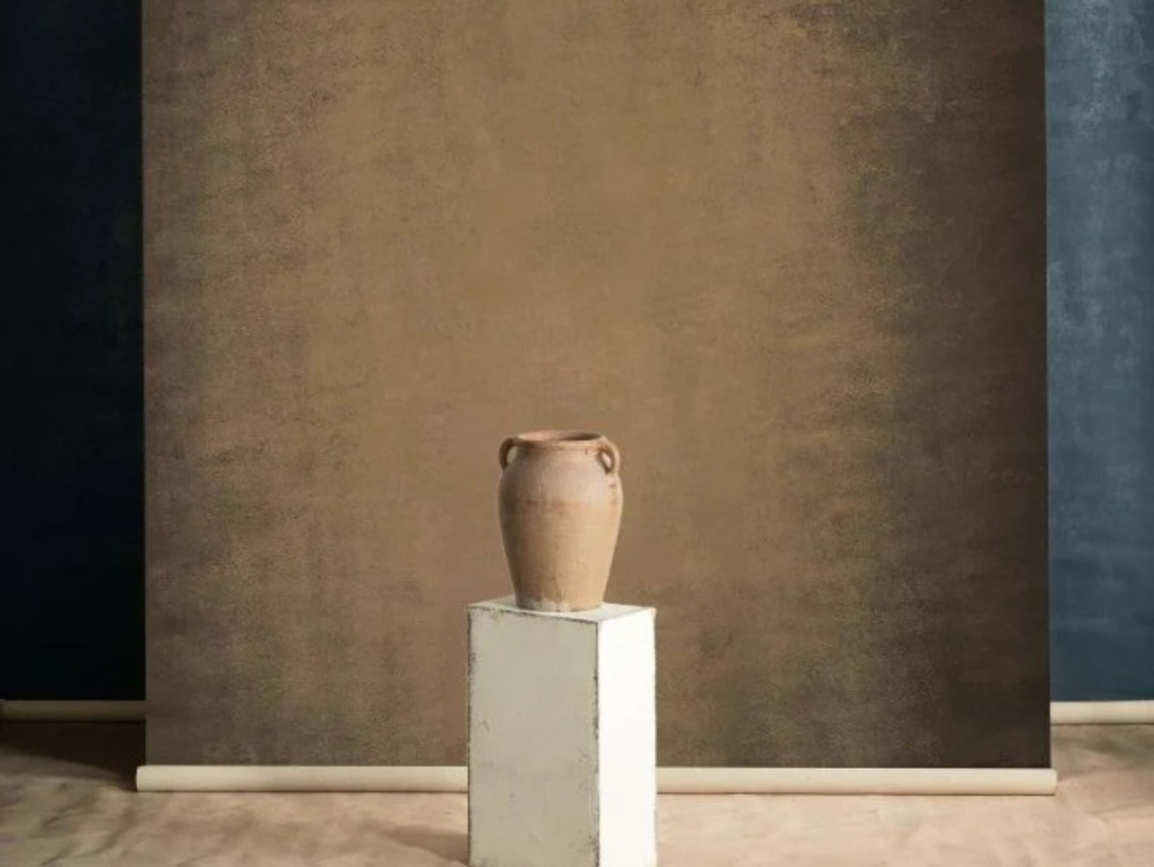 Abstract Brown Hand Painted Canvas 7x12ft