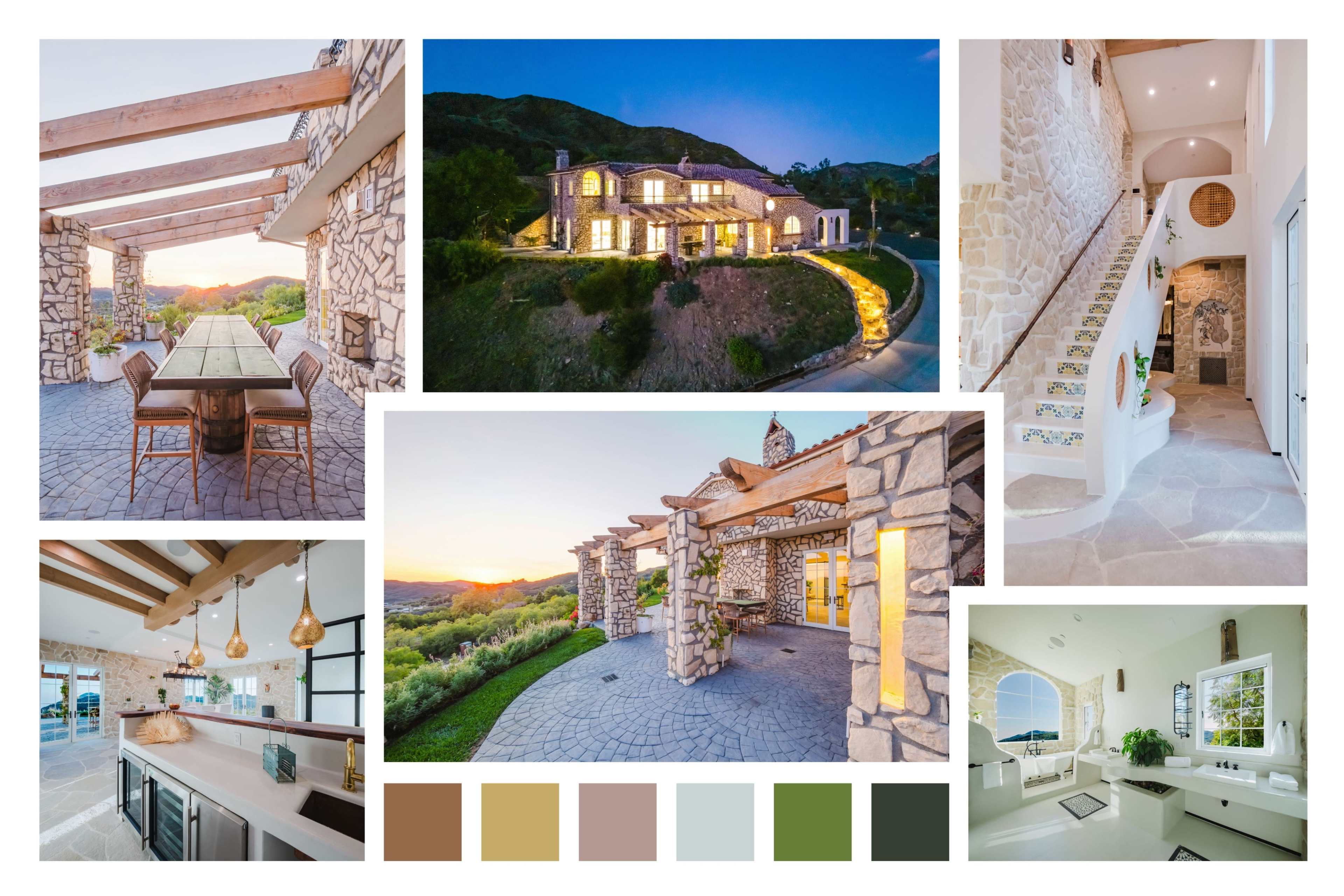 TUSCAN HILLTOP ESCAPE STONE ARCHES GOLDEN LIGHT Image in , Malibu, CA