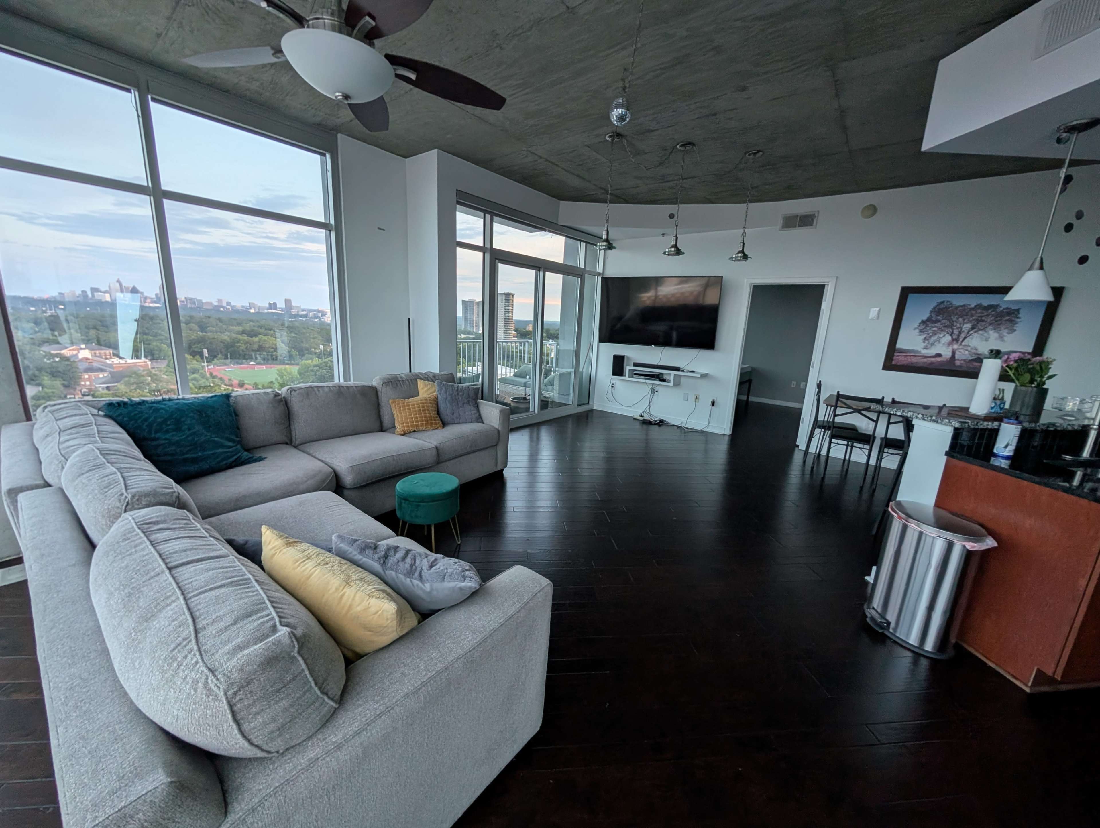 Downtown Condo with top-to-bottom windows and Skyline View Image in Buckhead, Atlanta, GA