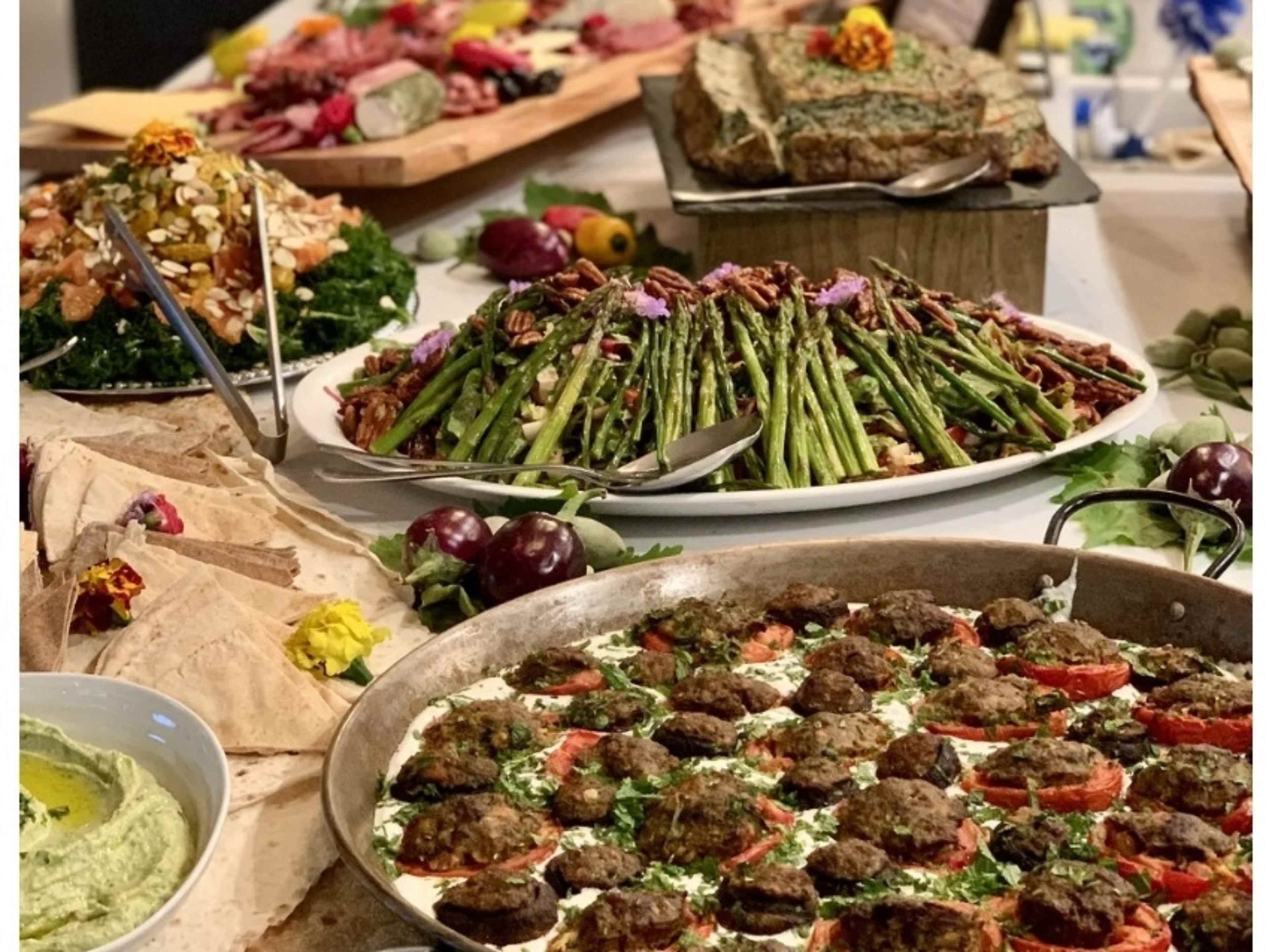 Catered mediterranean spread 