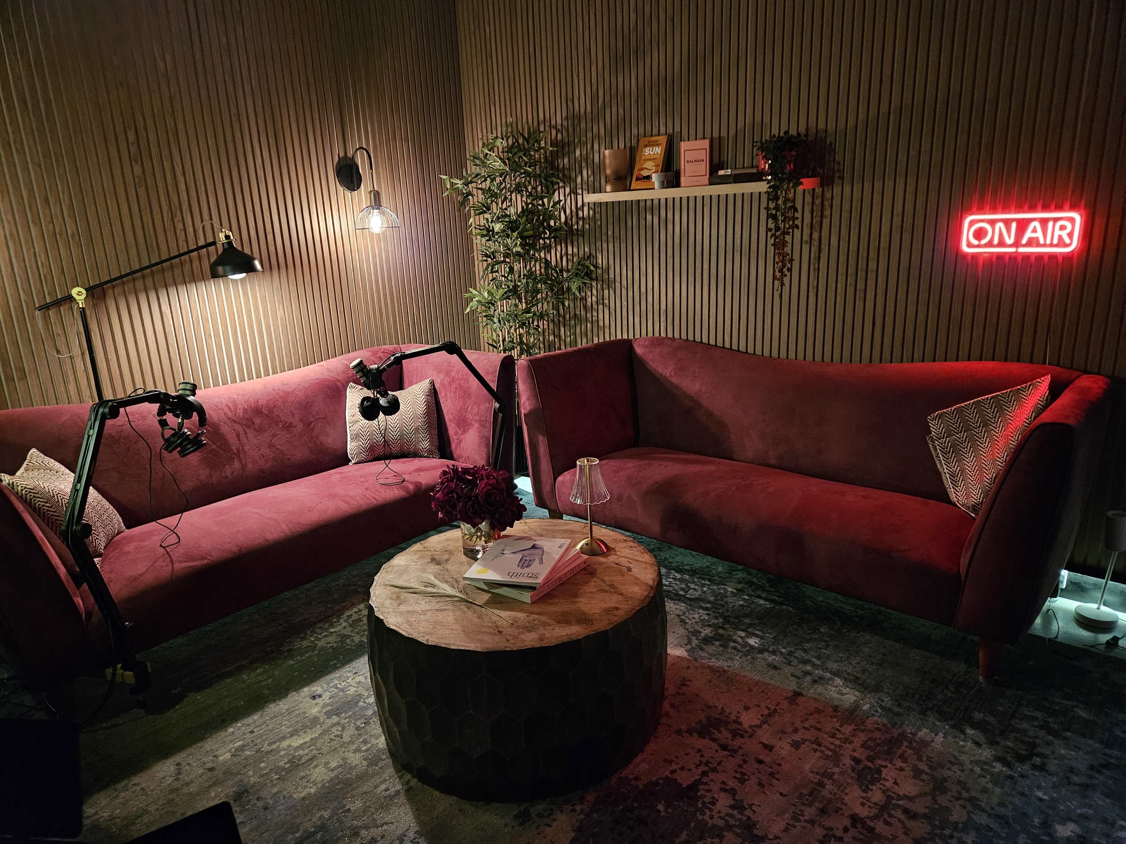Stylish Podcast & Content Studio with Luxe Velvet Lounges | Melbourne West Image in Braybrook, Braybrook, VIC