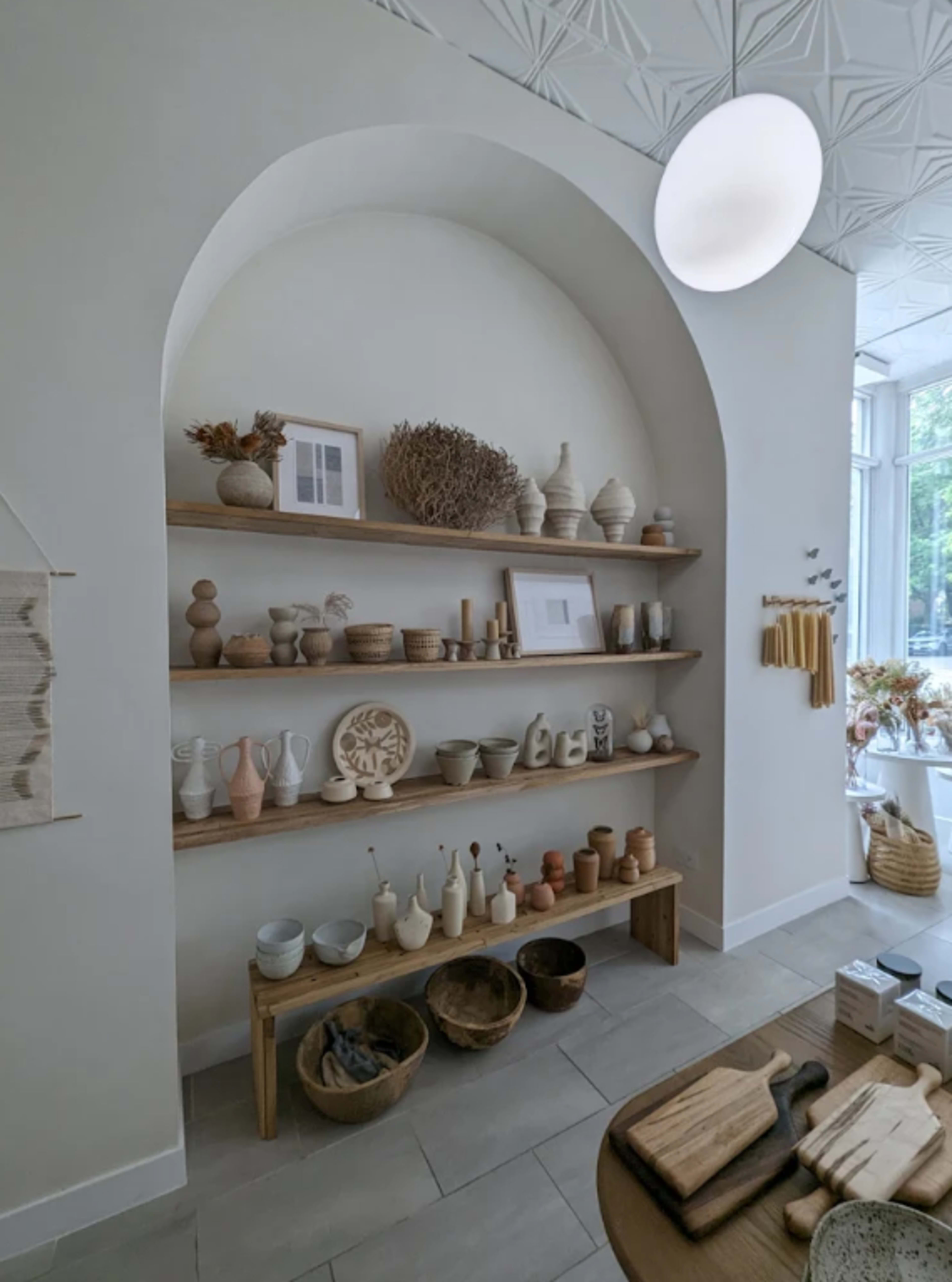 Warm and relaxing retail space with neutral vibes. Image in West Town, Chicago, IL