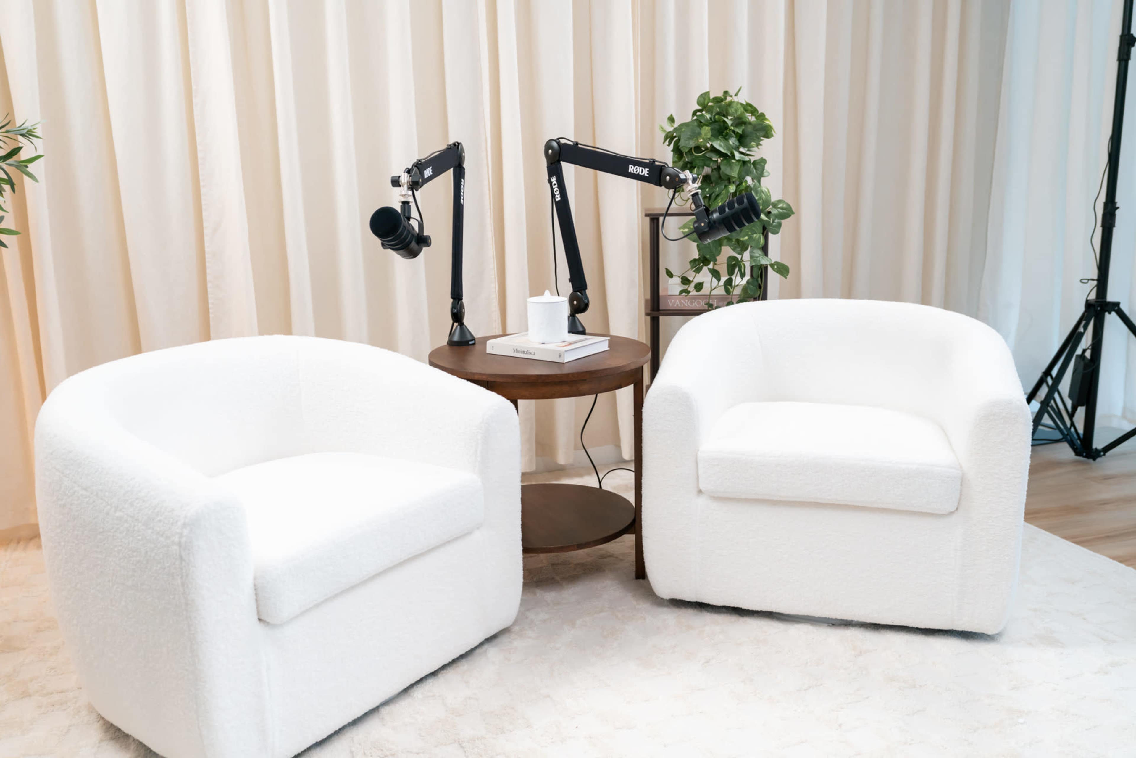 Modern Podcast Studio with Warm Neutral Aesthetic Image in Middlefield, Middletown, CT