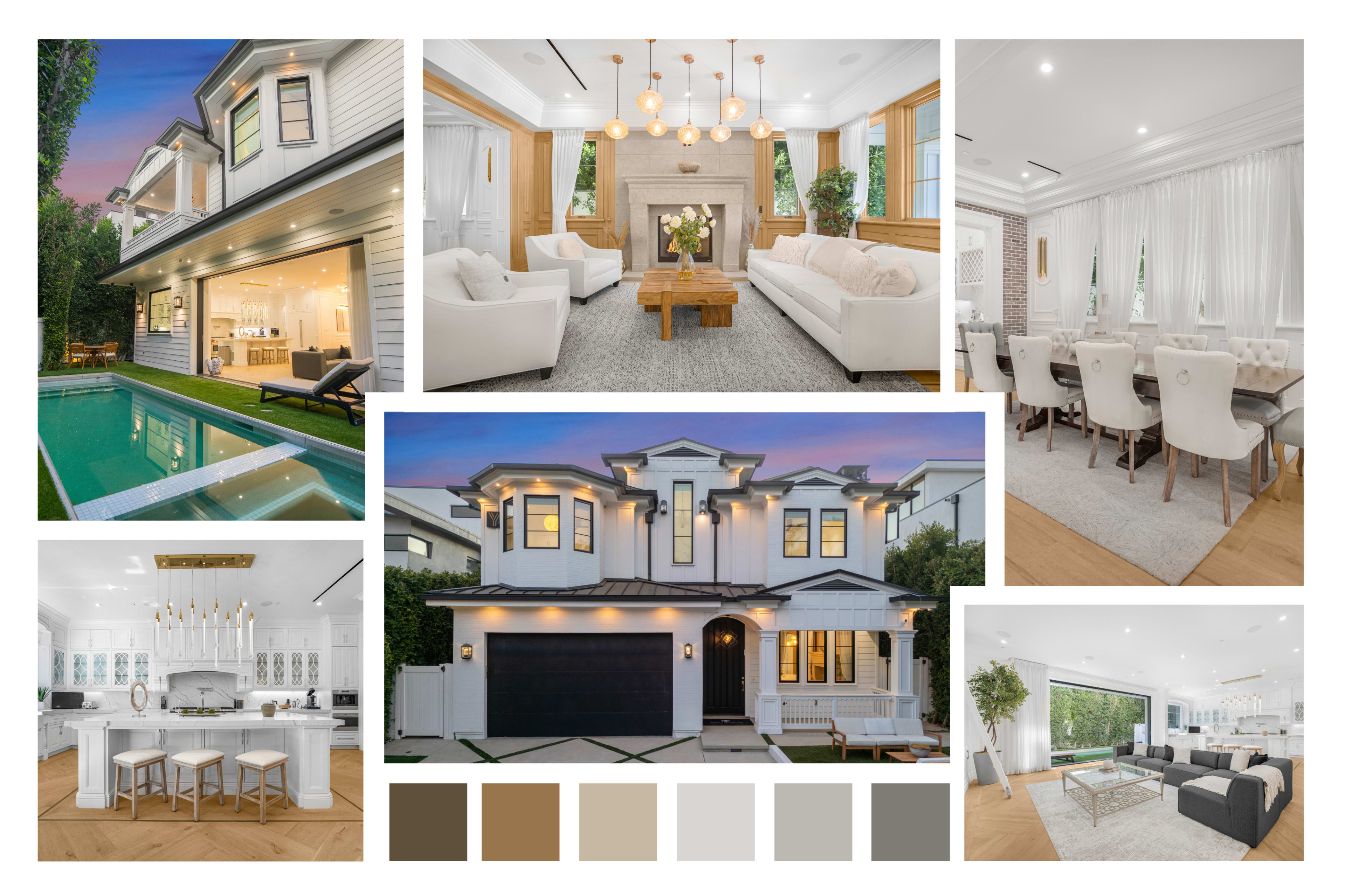 WHITE LUXE ESTATE WITH THEATER & STATEMENT STAIRCASE Image in Central LA, Los Angeles, CA