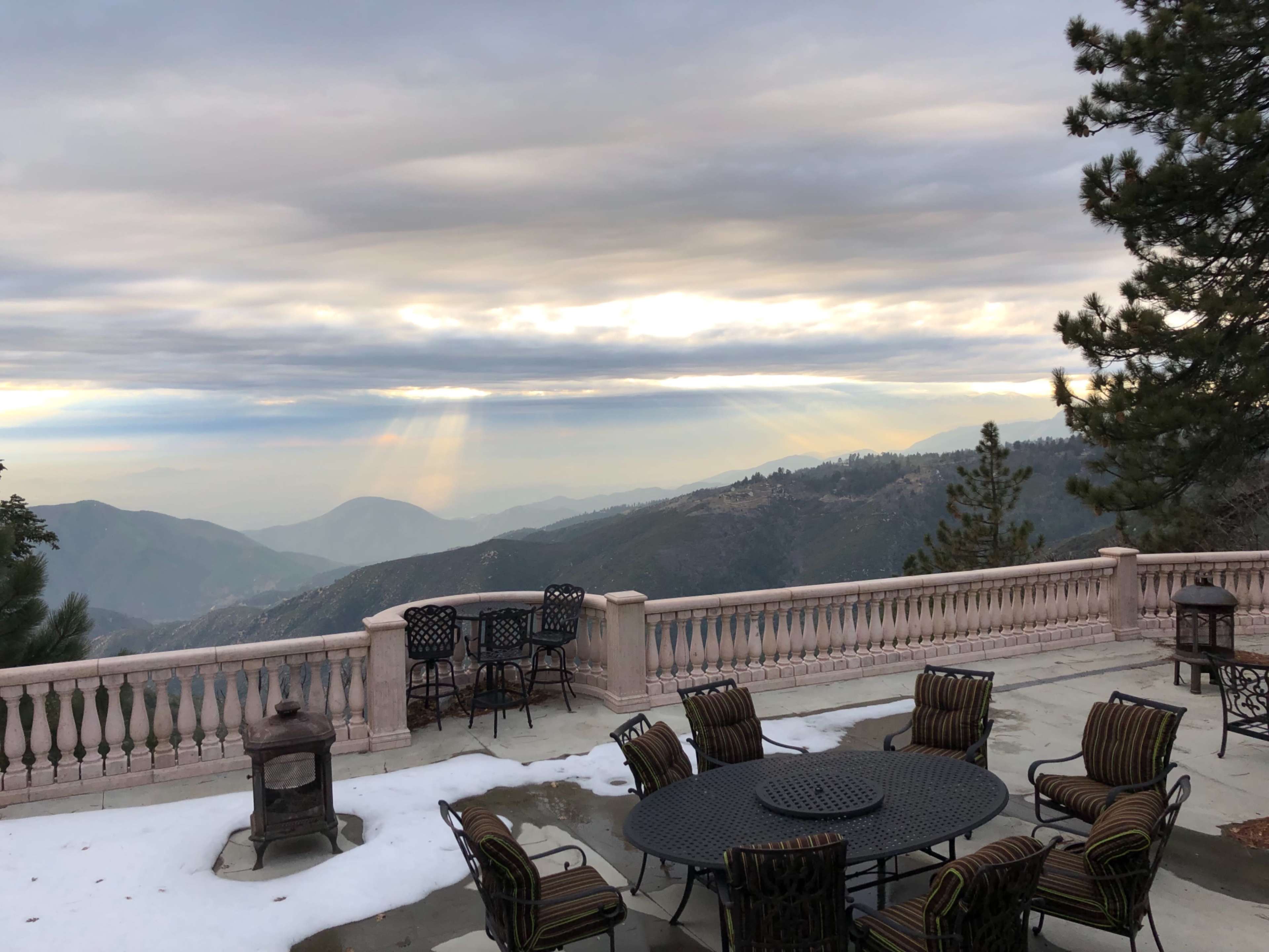 Terrace of DJ Castle Over Looking Great LA Cities Image in , Running Springs, CA