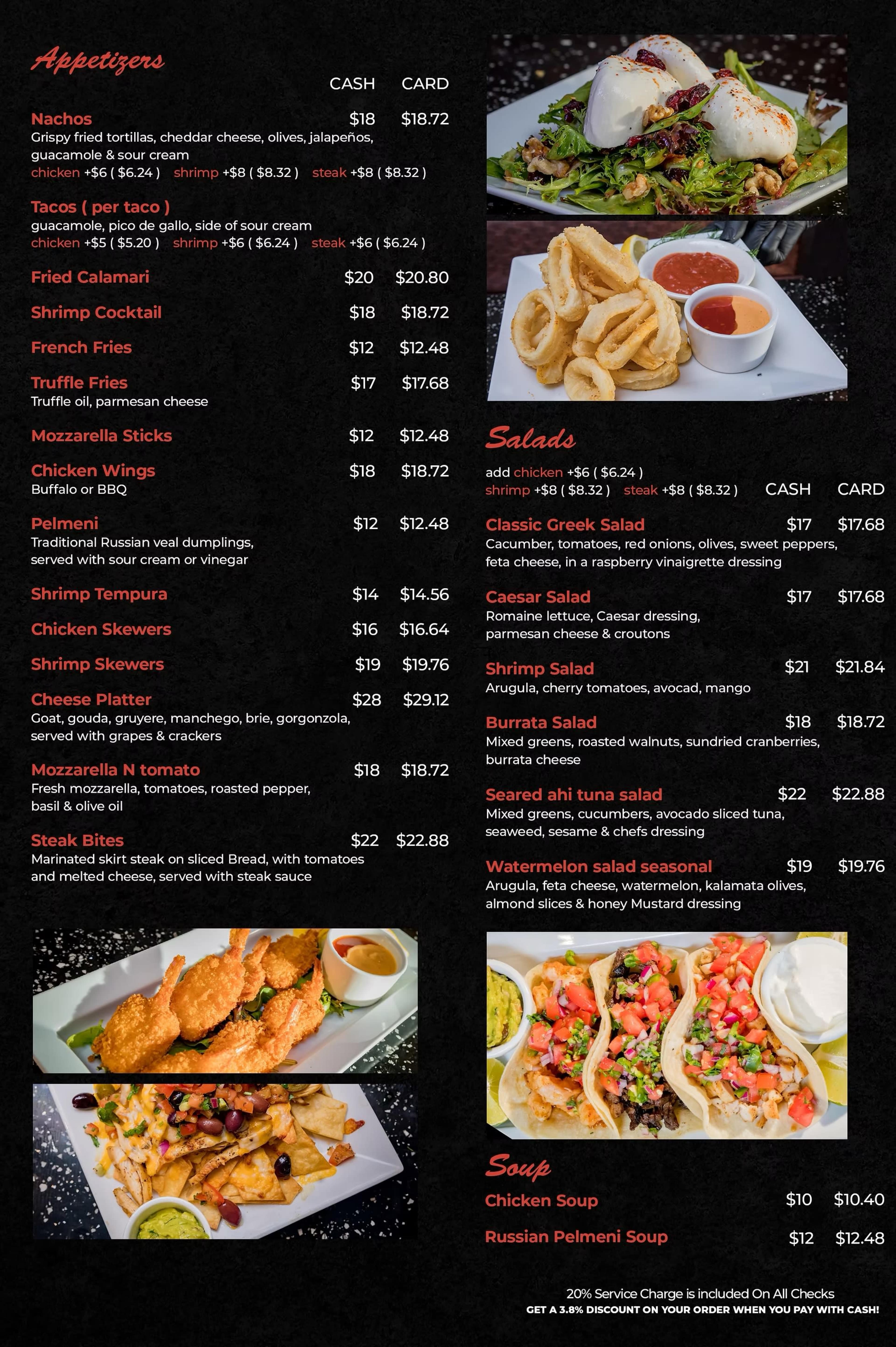 Menu offerings
