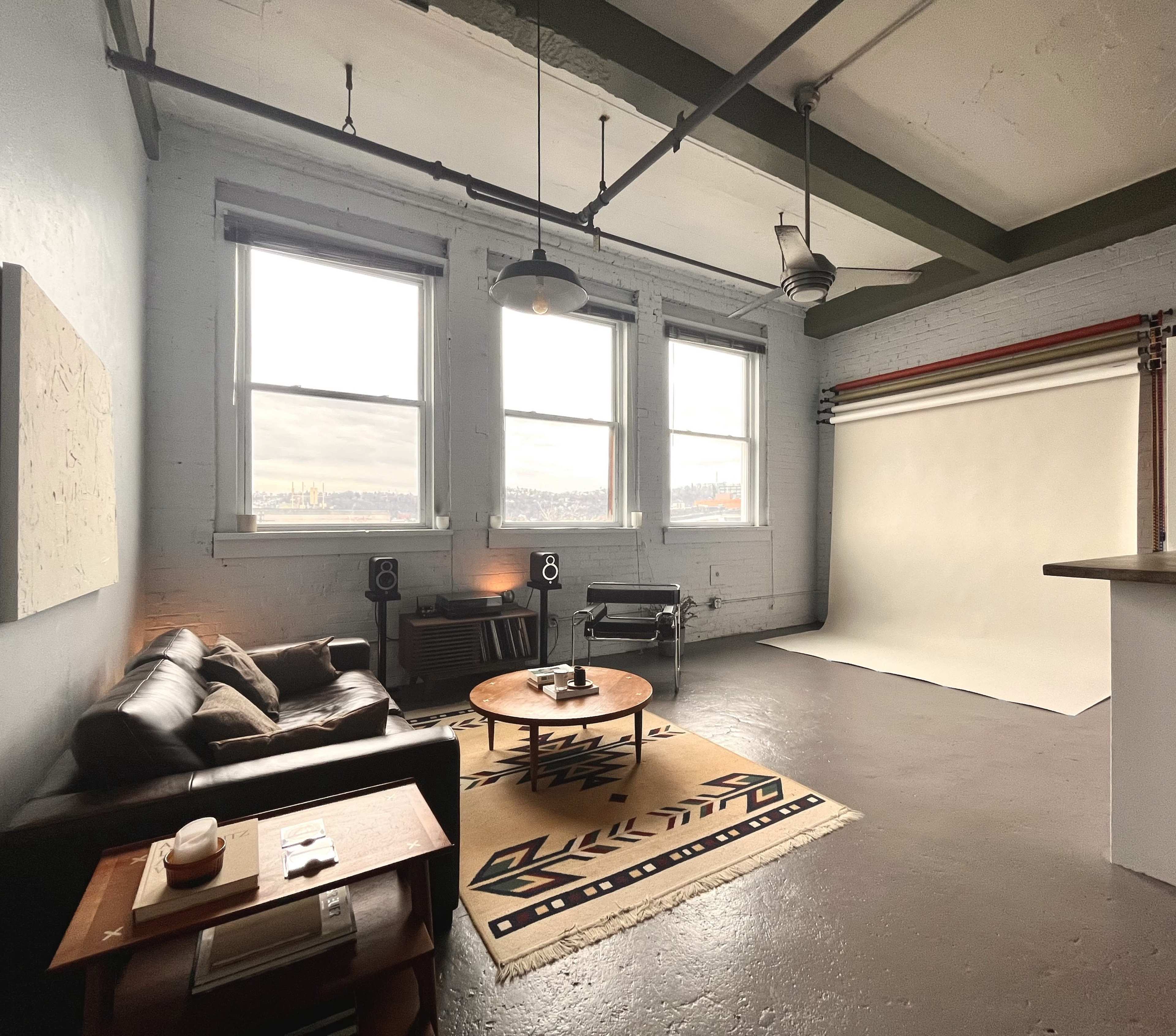 Industrial Loft Photo Studio Mid Century Decor Image in Uptown, Pittsburgh, PA