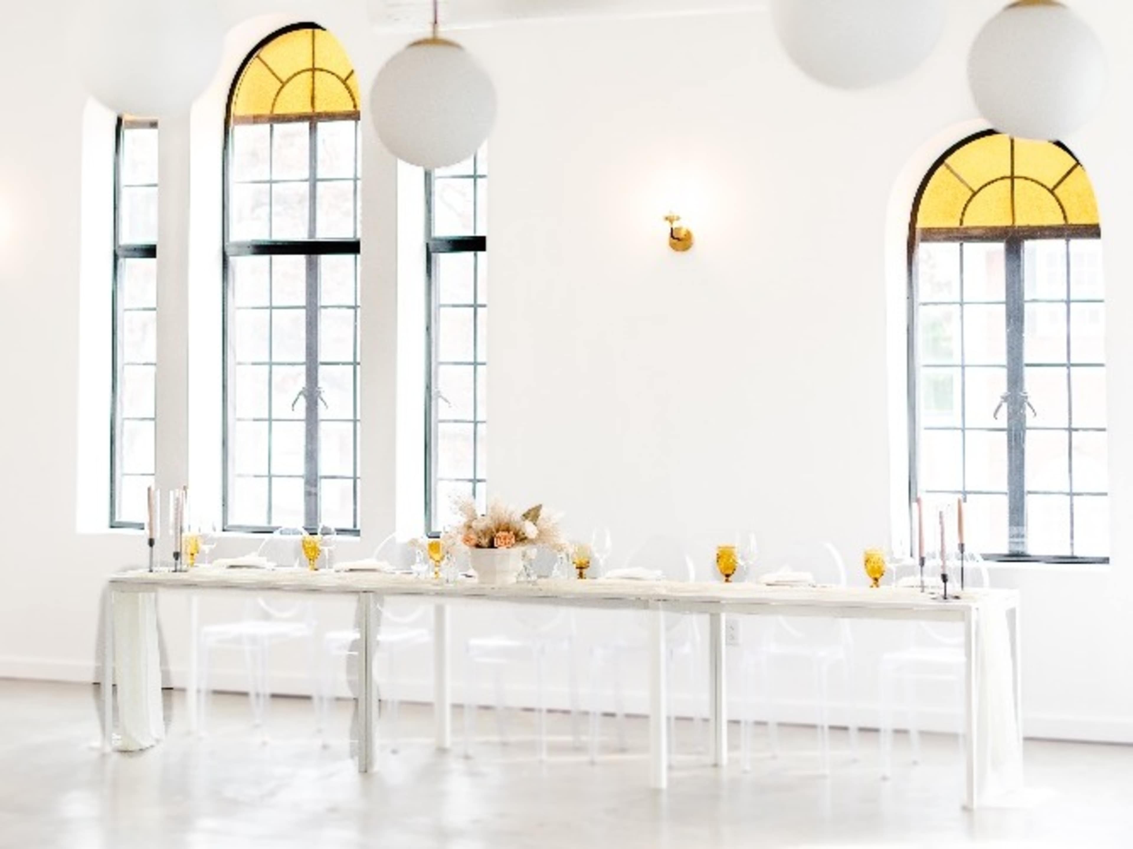 (INCLUDED) Modern White Dining Table