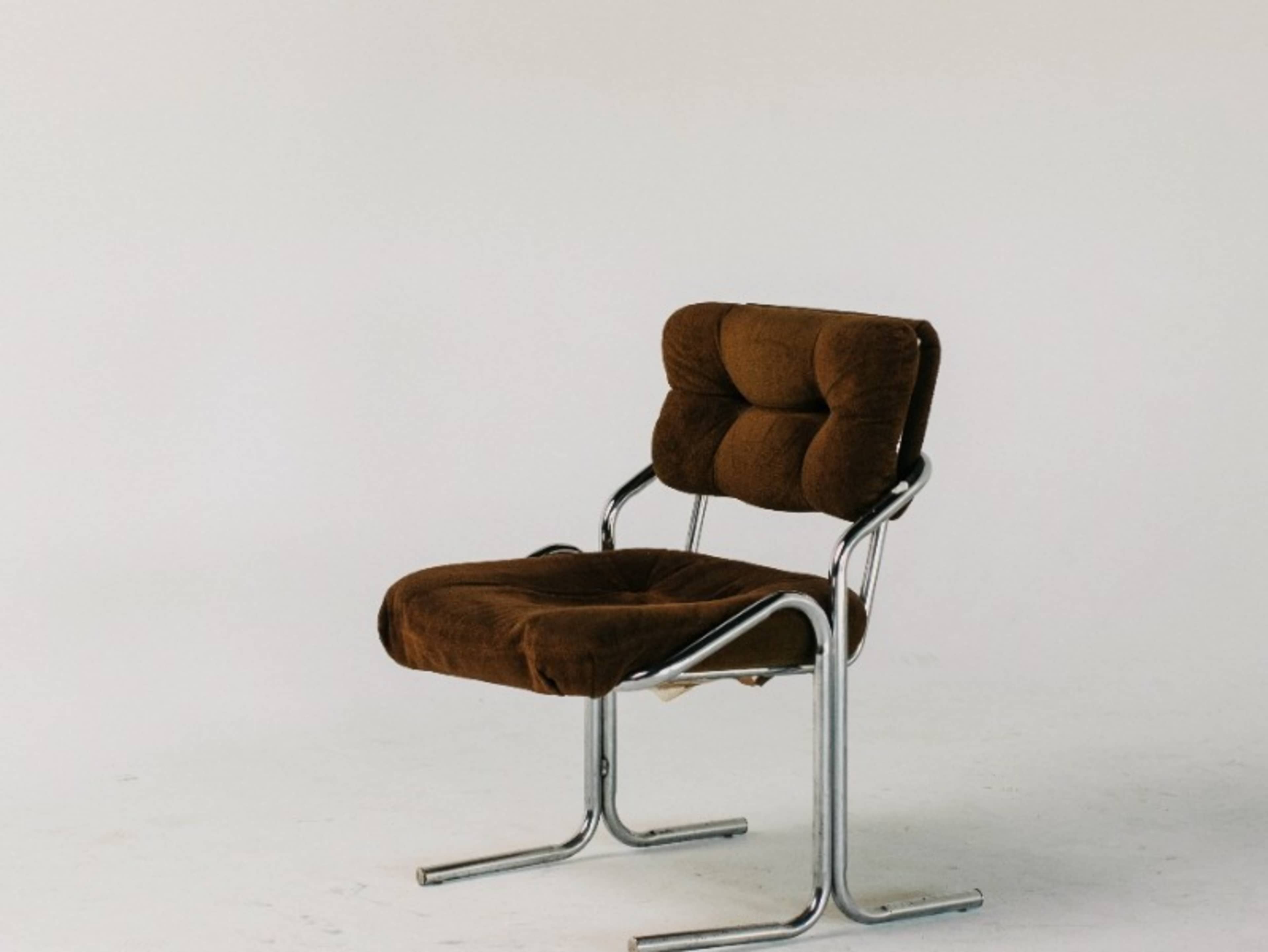 vintage jerry johnson tubular steel chair (x2)