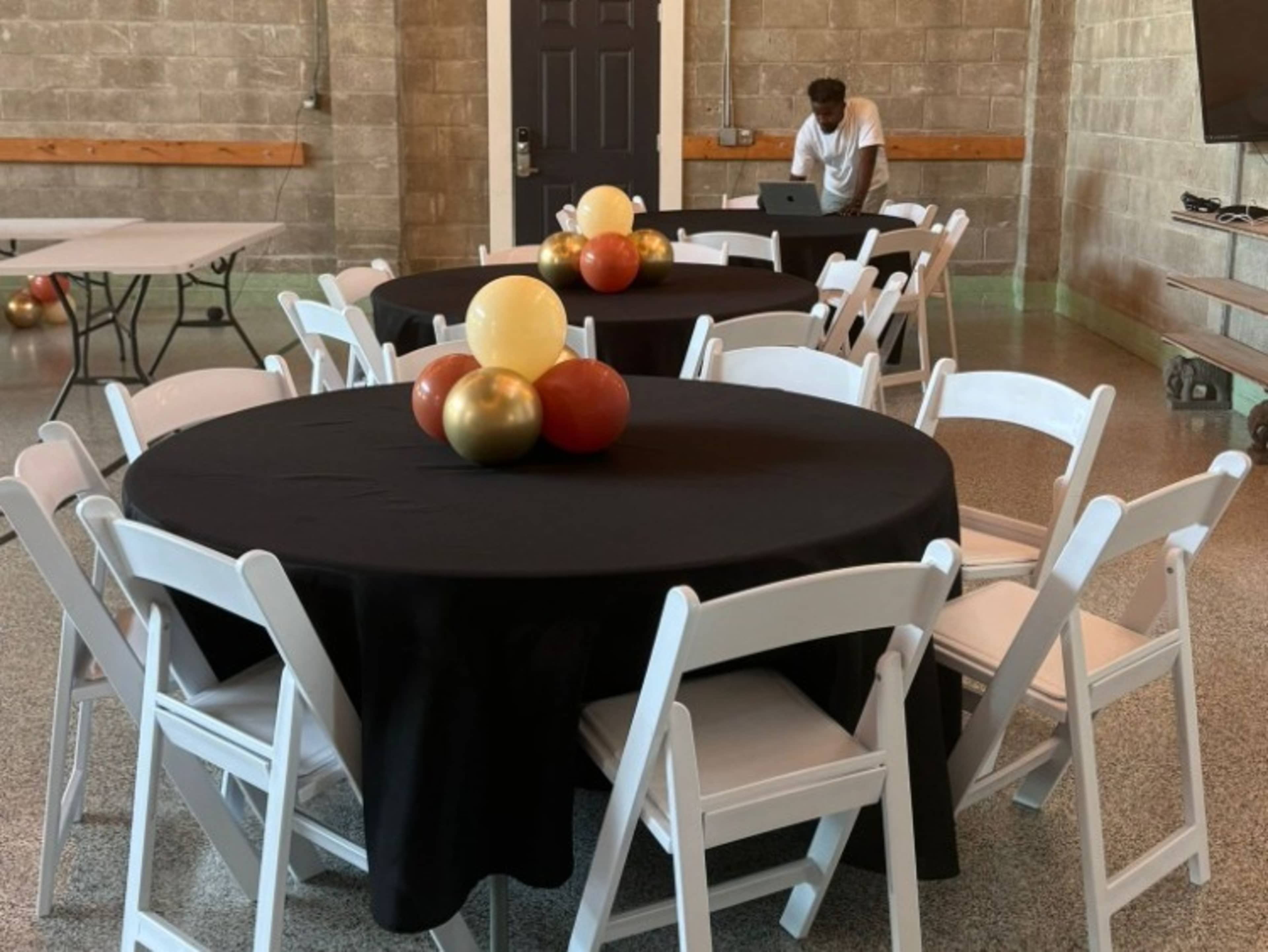 60” round tables