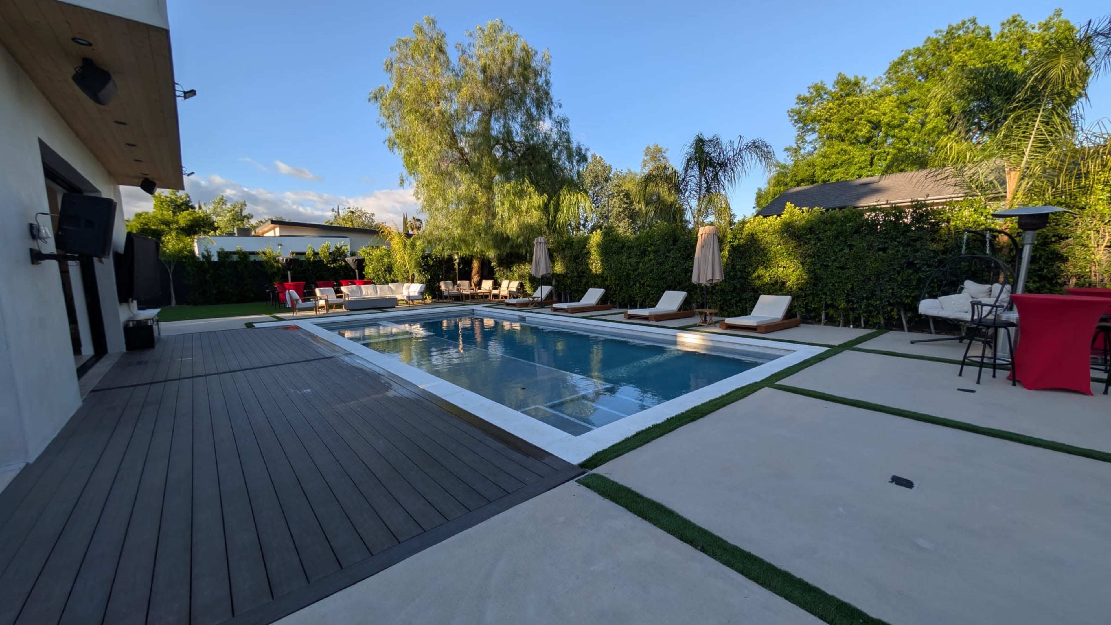 Luxurious backyard with a pool and rec room Image in Woodland Hills, WOODLAND HILLS, CA