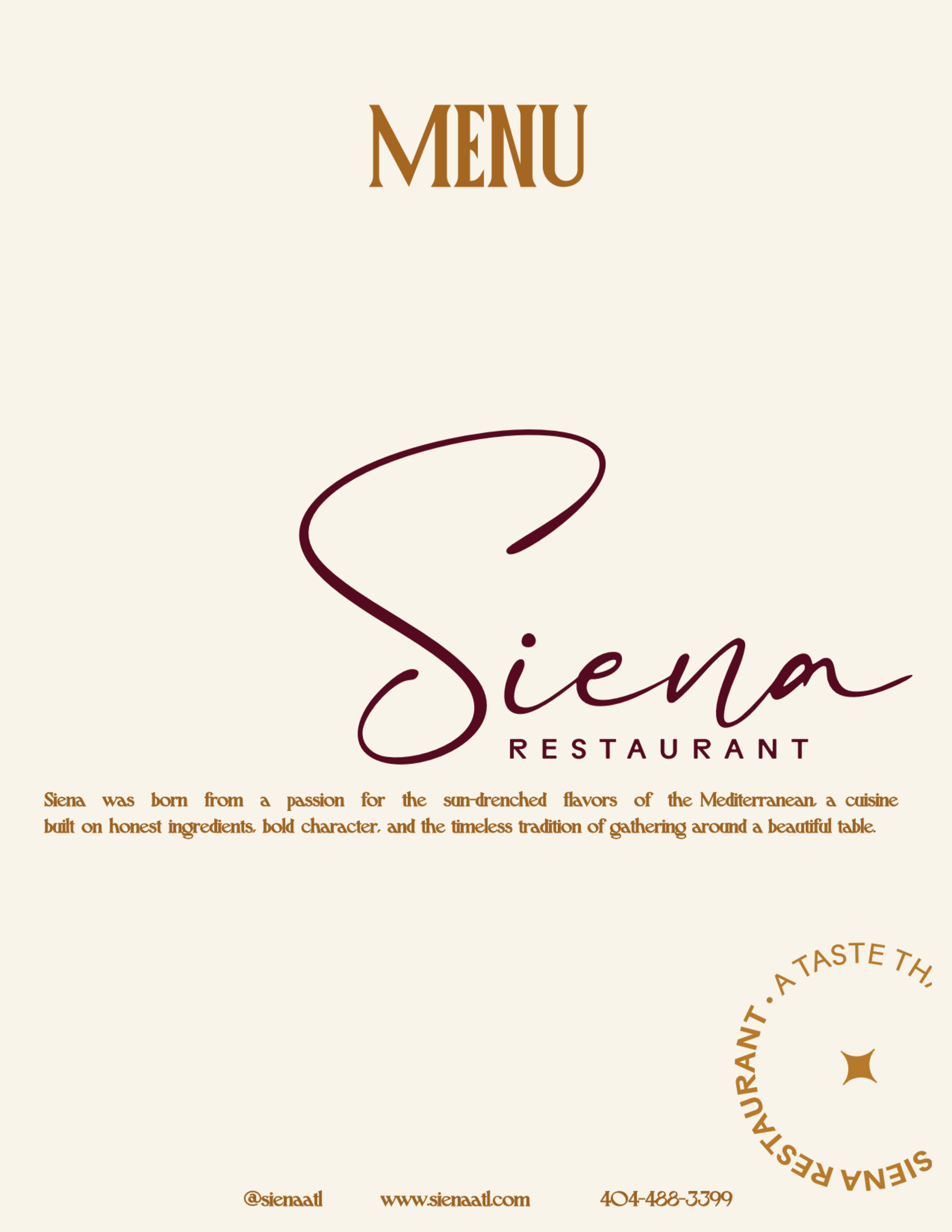 Menu offerings