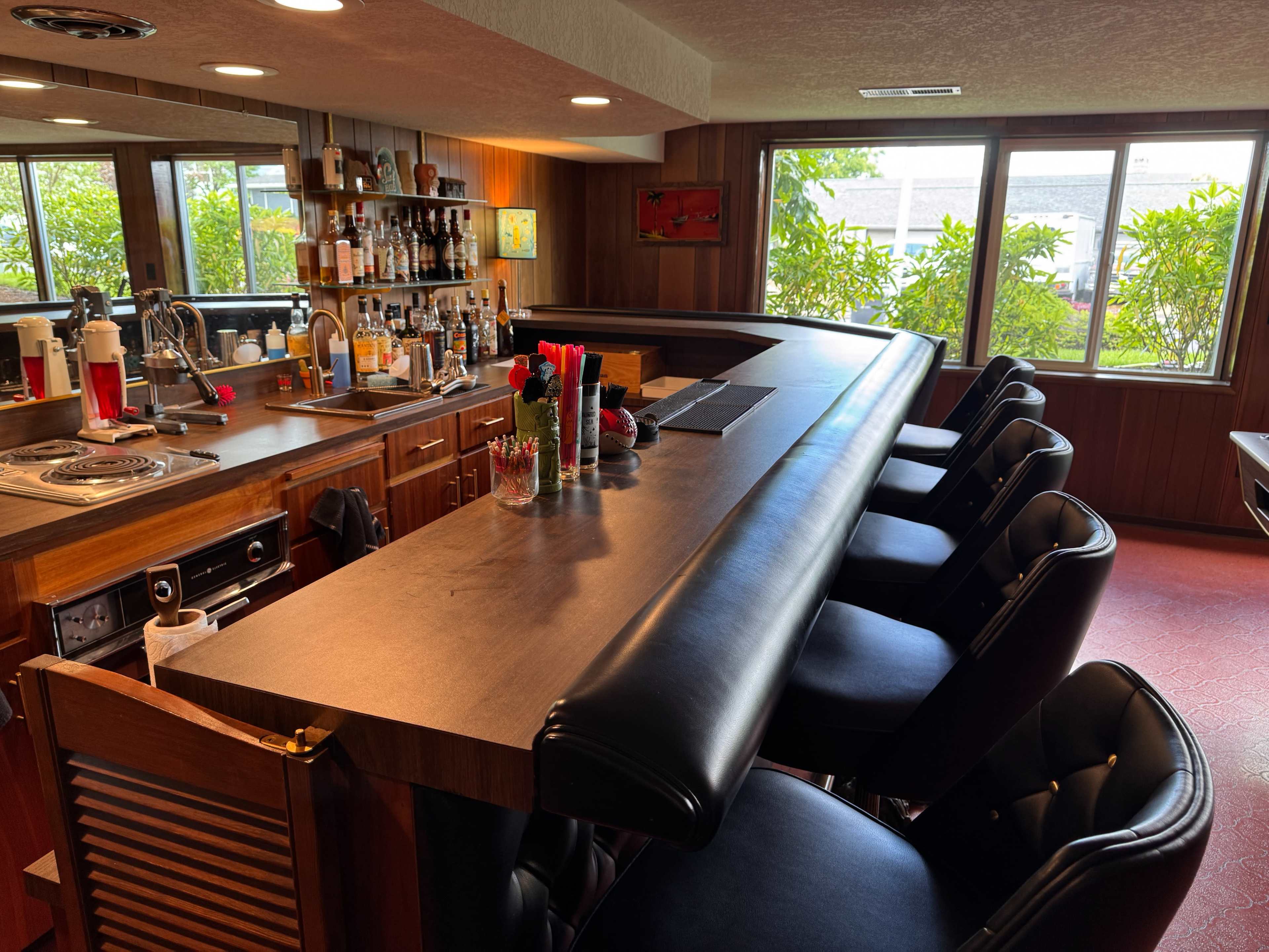 Mid Century home with a 1960s basement bar, and Palm Springs style backyard Image in Northeast Portland, Portland, OR