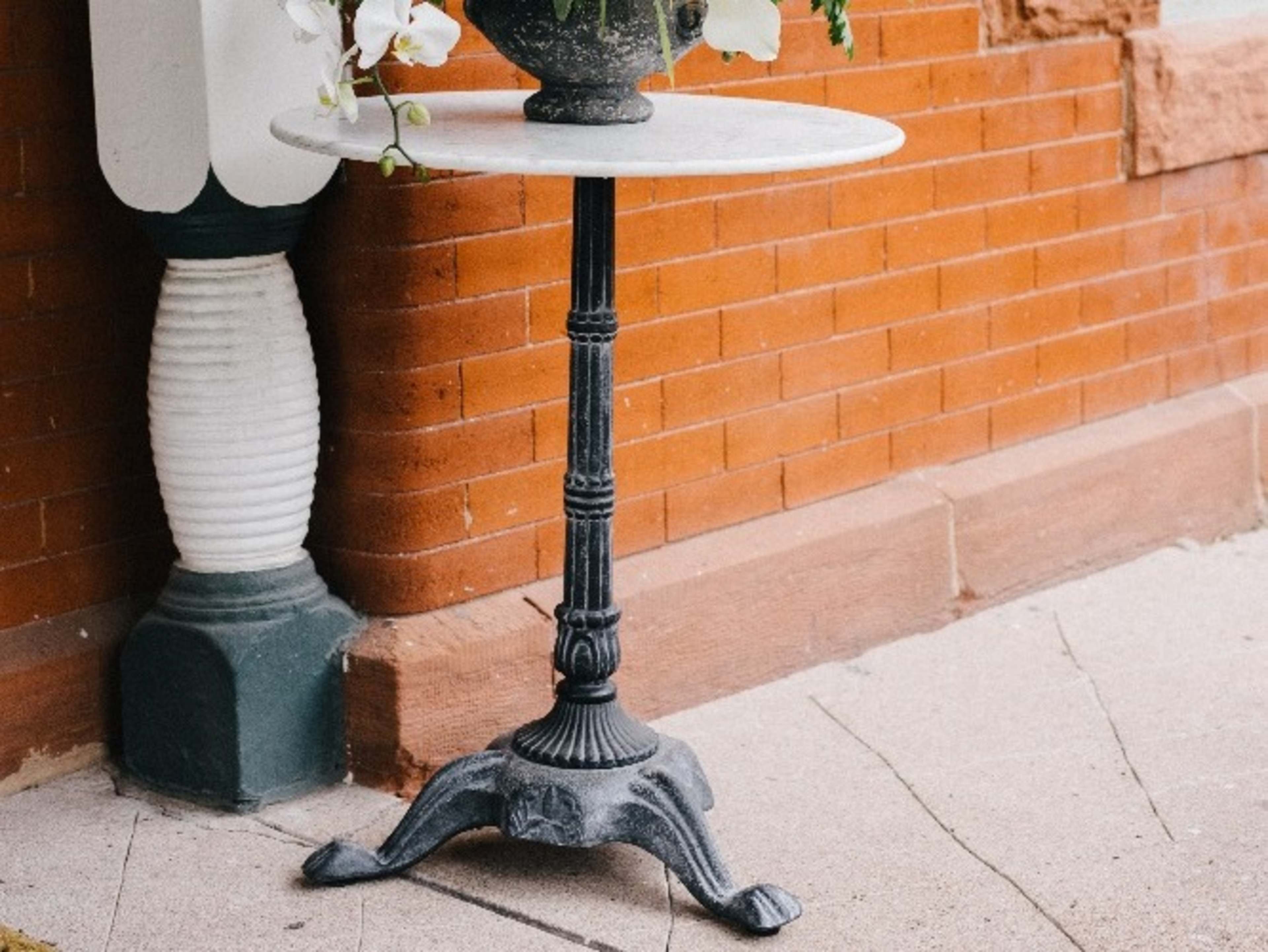 Marble & Iron Bistro Table