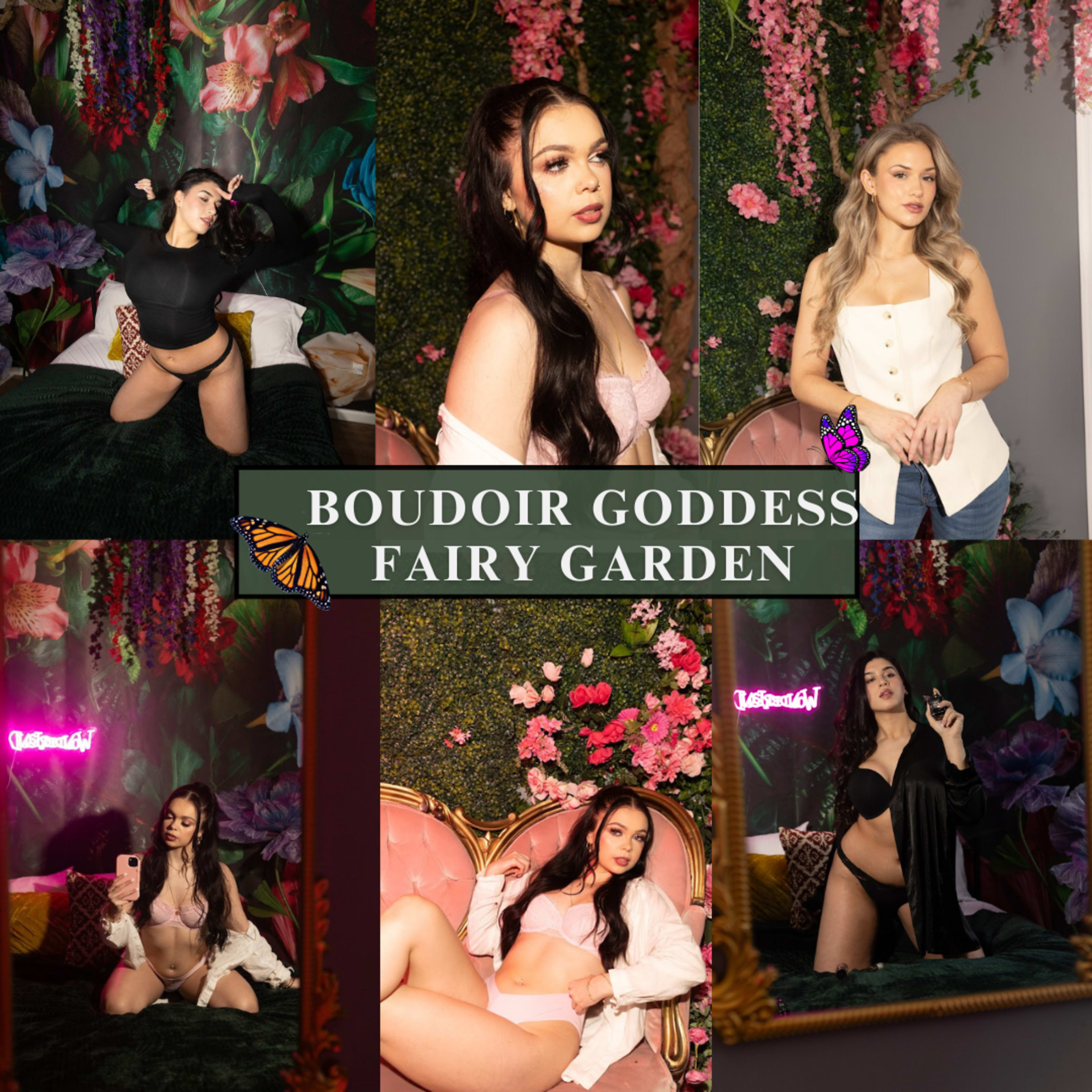 Boudoir Goddess Fairy Garden w/ Movie Room & Pink Victorian Loveseat Image in North Philadelphia, Philadelphia, PA