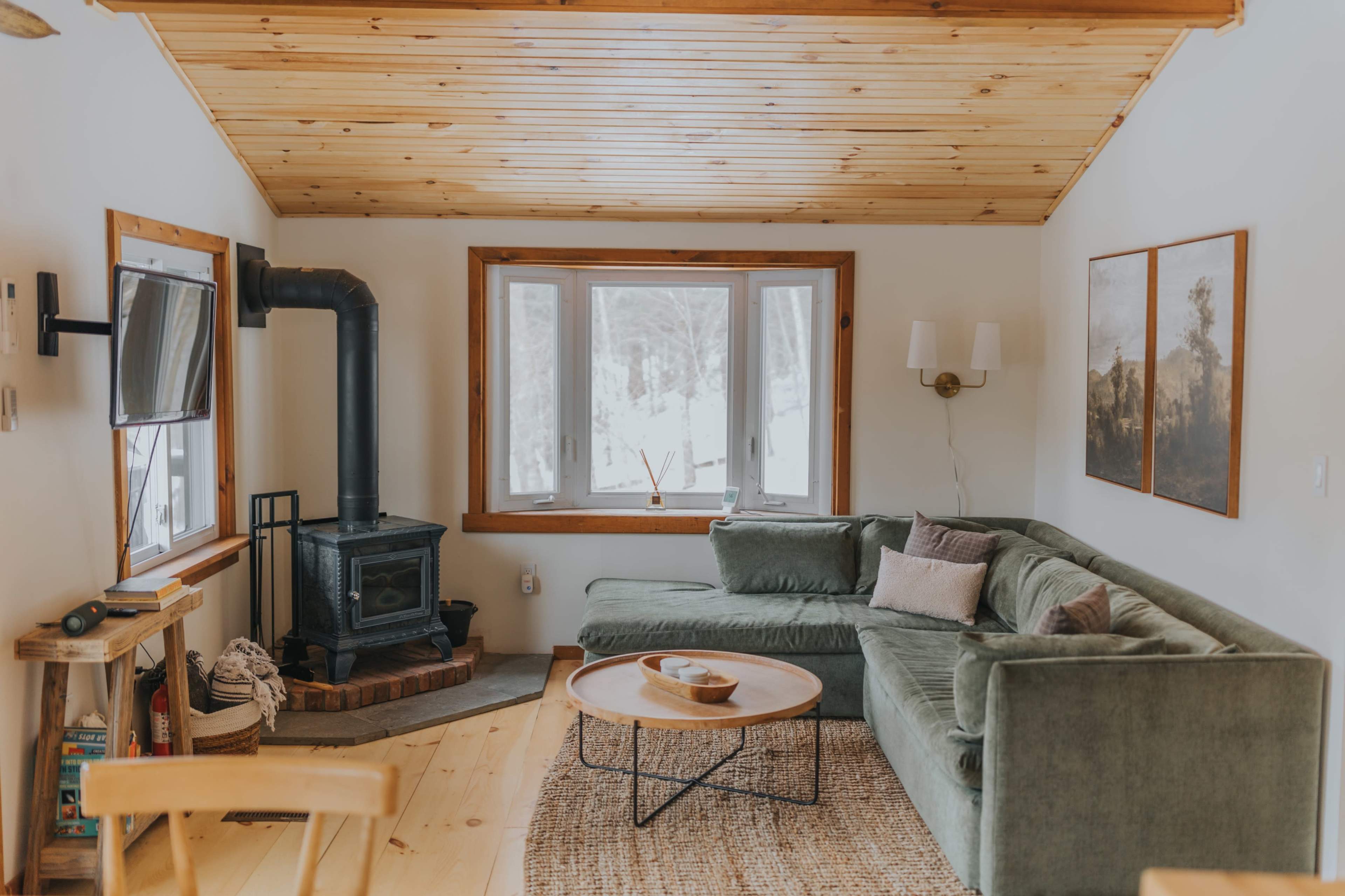 Updated Catskills Cabin with Seasonal Mountain View, Large Deck, Fire Pit, and Wood-Fired Hot Tub Image in Middletown, Arkville, NY