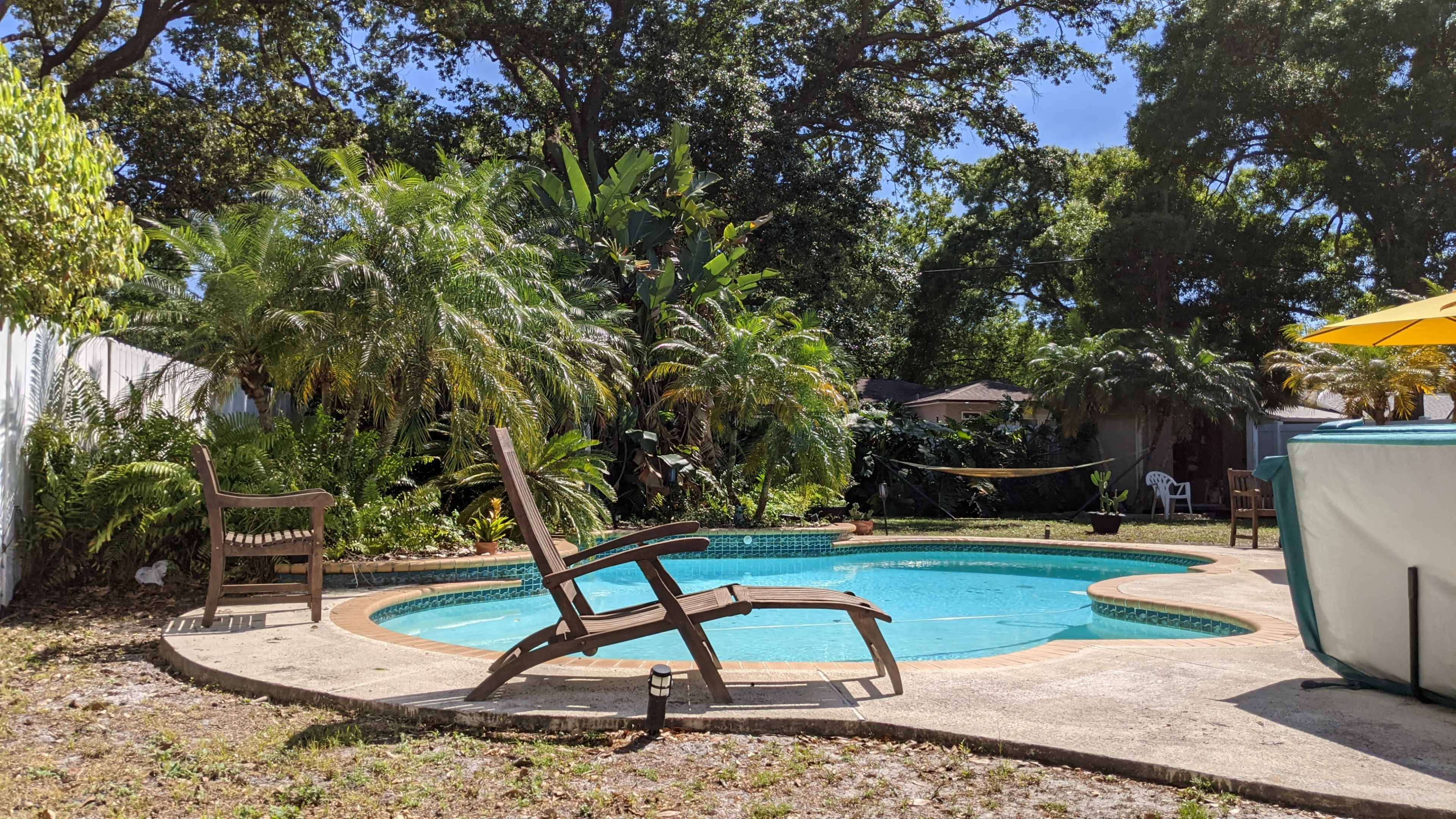 Sharbarr Island Pool & Hot Tub With exterior bathroom. Image in Northwest Tampa, TAMPA, FL