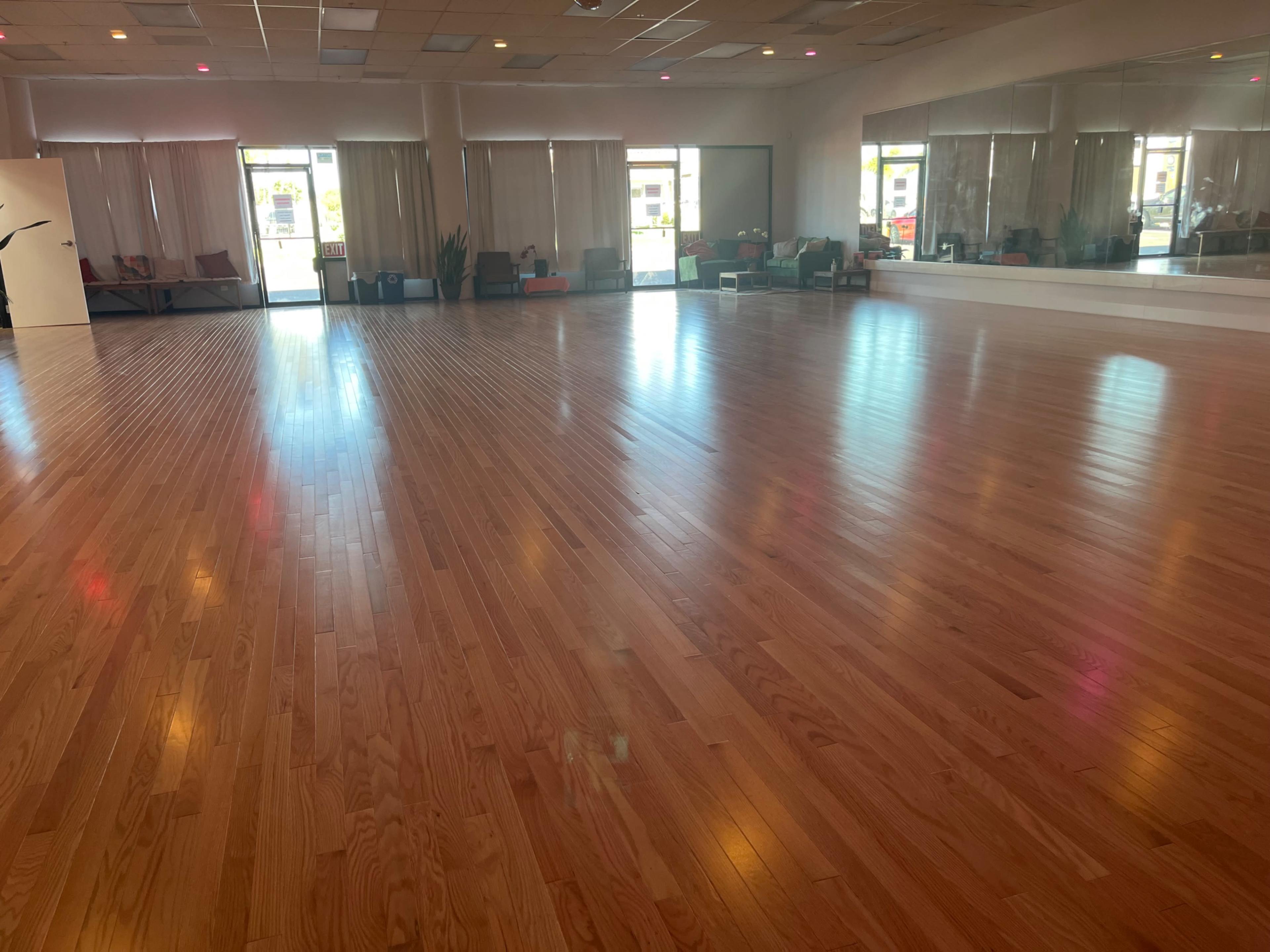 3,600 SFT Dance Studio with 2 rooms of hardwood sprung dance floors. Image in Miramar, San Diego, CA