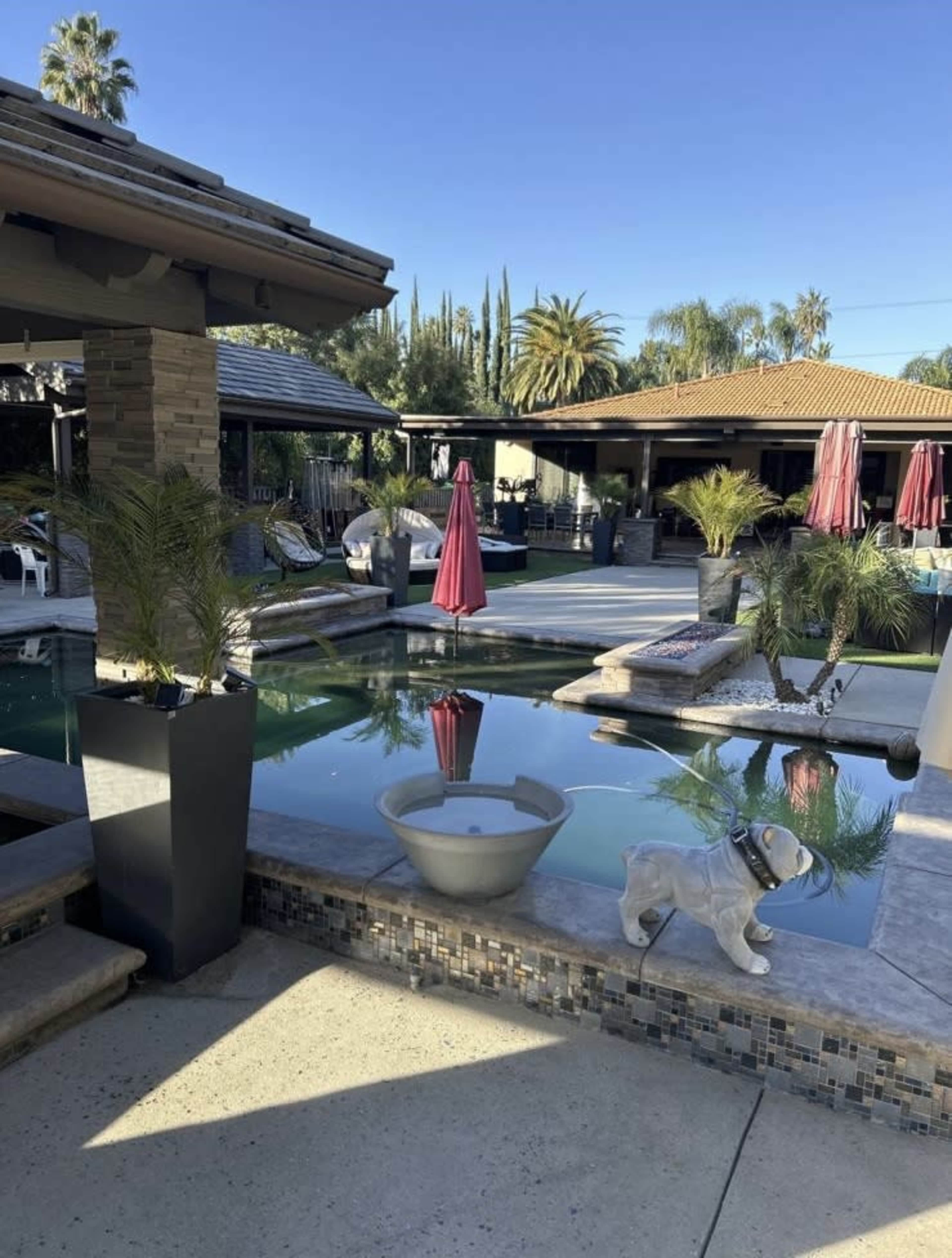 Luxury Oasis Backyard with Pool, Spa, BBQ, and Fire Features Image in Tarzana, Tarzana, CA